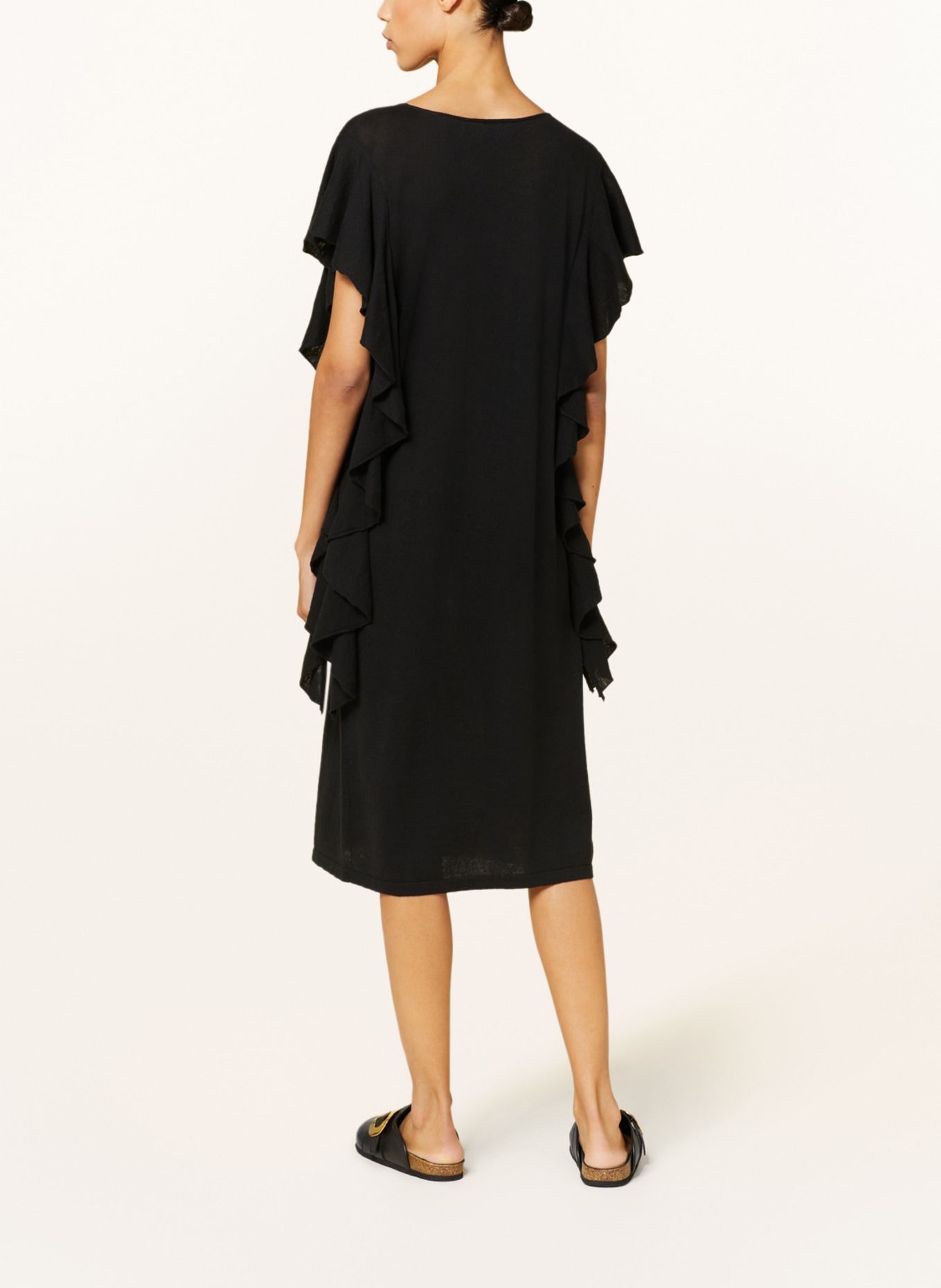SMINFINITY Dzianinowa sukienka z dodatkiem lnu, Kolor: CZARNY (Obrazek 3)