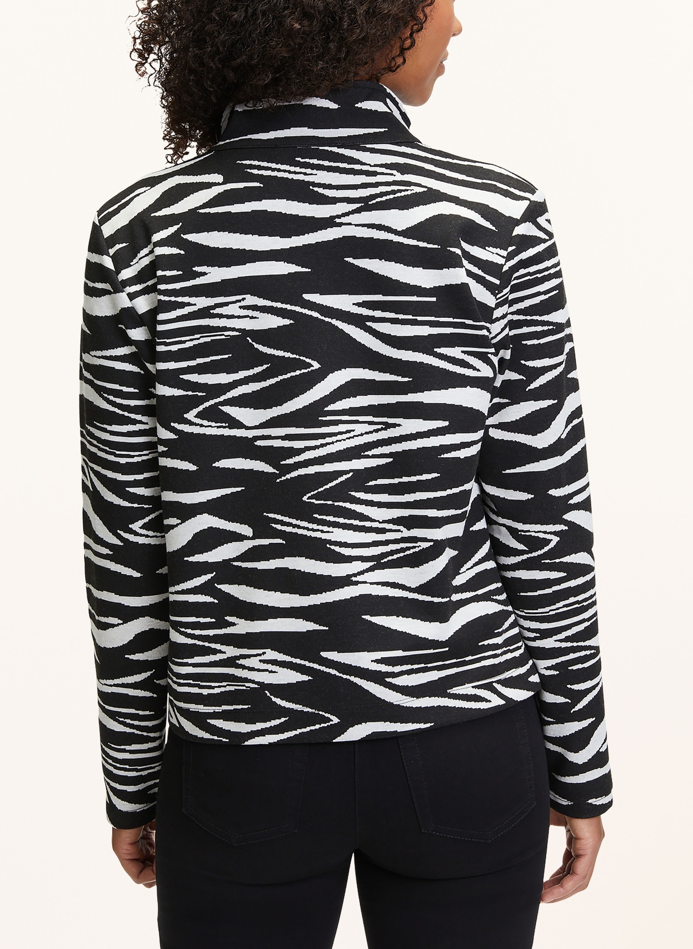 Betty Barclay Jersey jacket with decorative gems, Color: BLACK/ WHITE (Image 3)