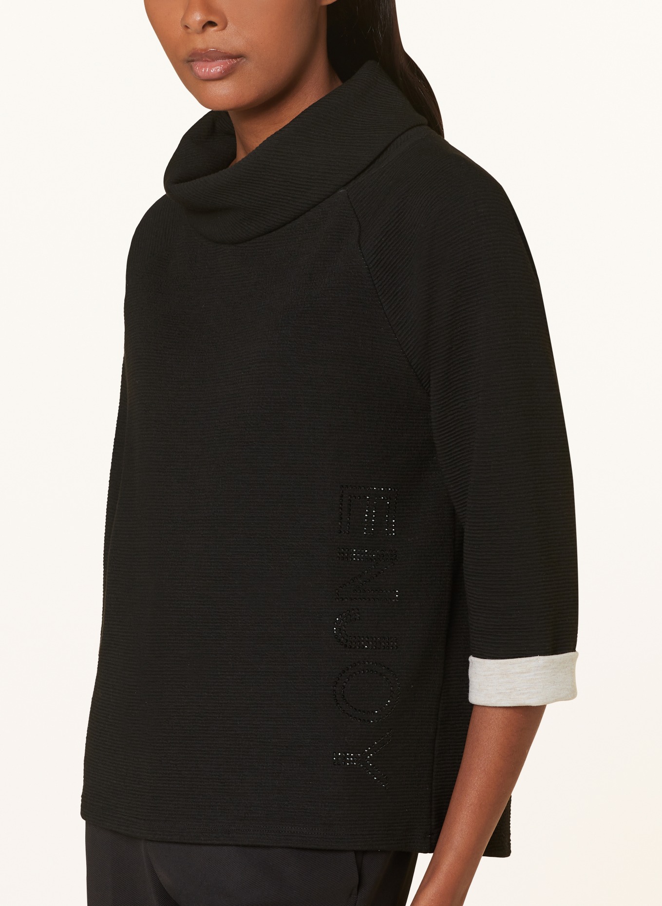 Betty Barclay Turtleneck sweater with decorative gems, Color: BLACK (Image 4)