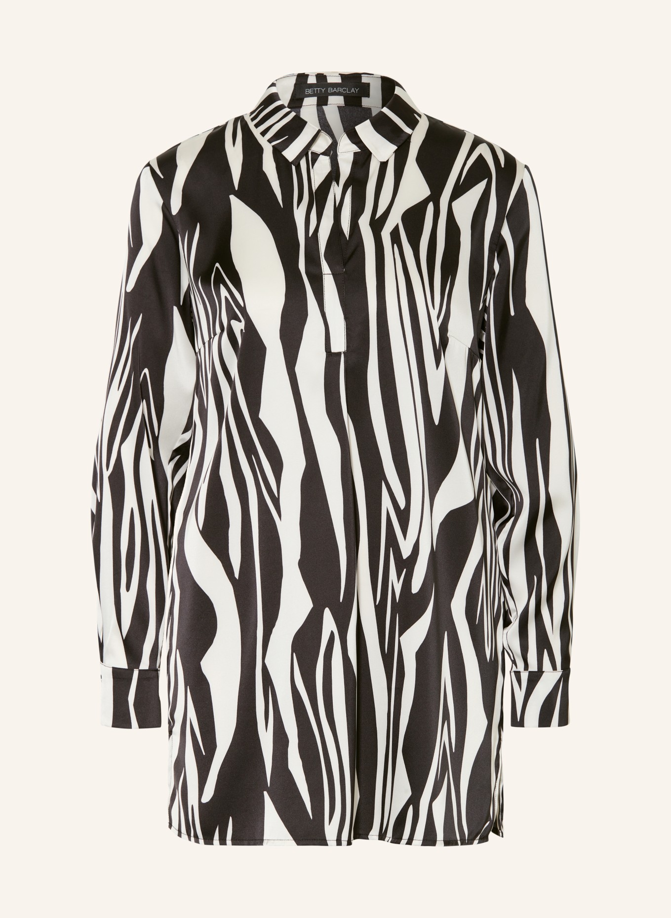 Betty Barclay Shirt blouse in satin, Color: BLACK/ WHITE (Image 1)
