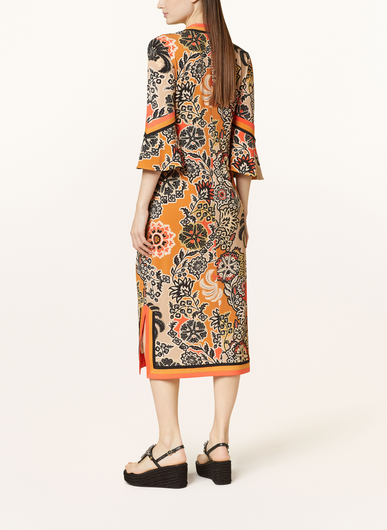 MARC CAIN Jersey dress with 3/4 sleeves, Color: 447 bright ochre (Image 3)