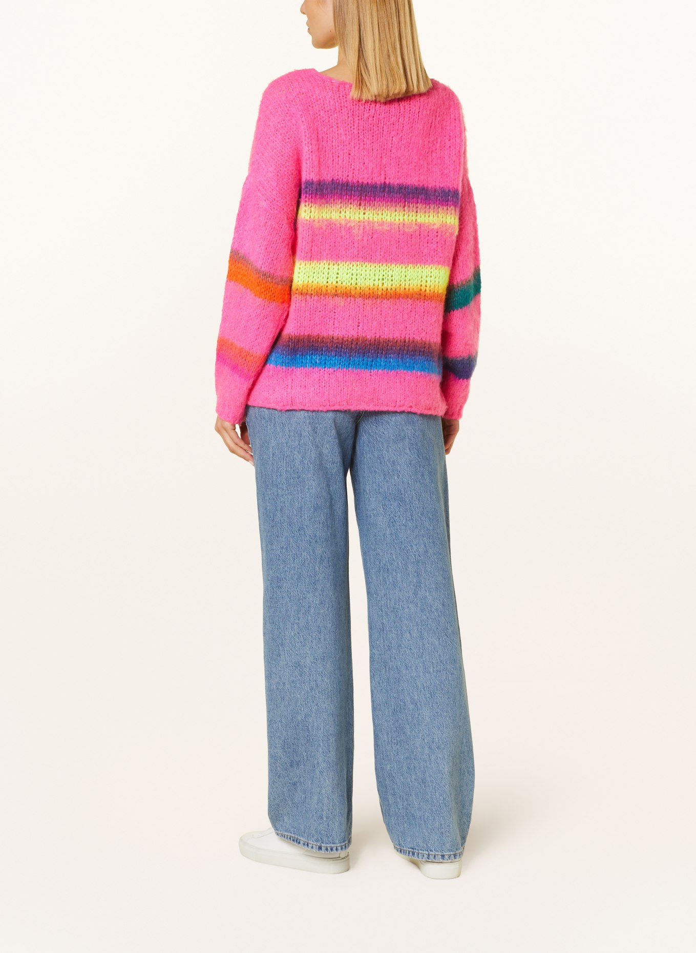 miss goodlife Oversized sweater, Color: PINK/ NEON YELLOW/ BLUE (Image 3)