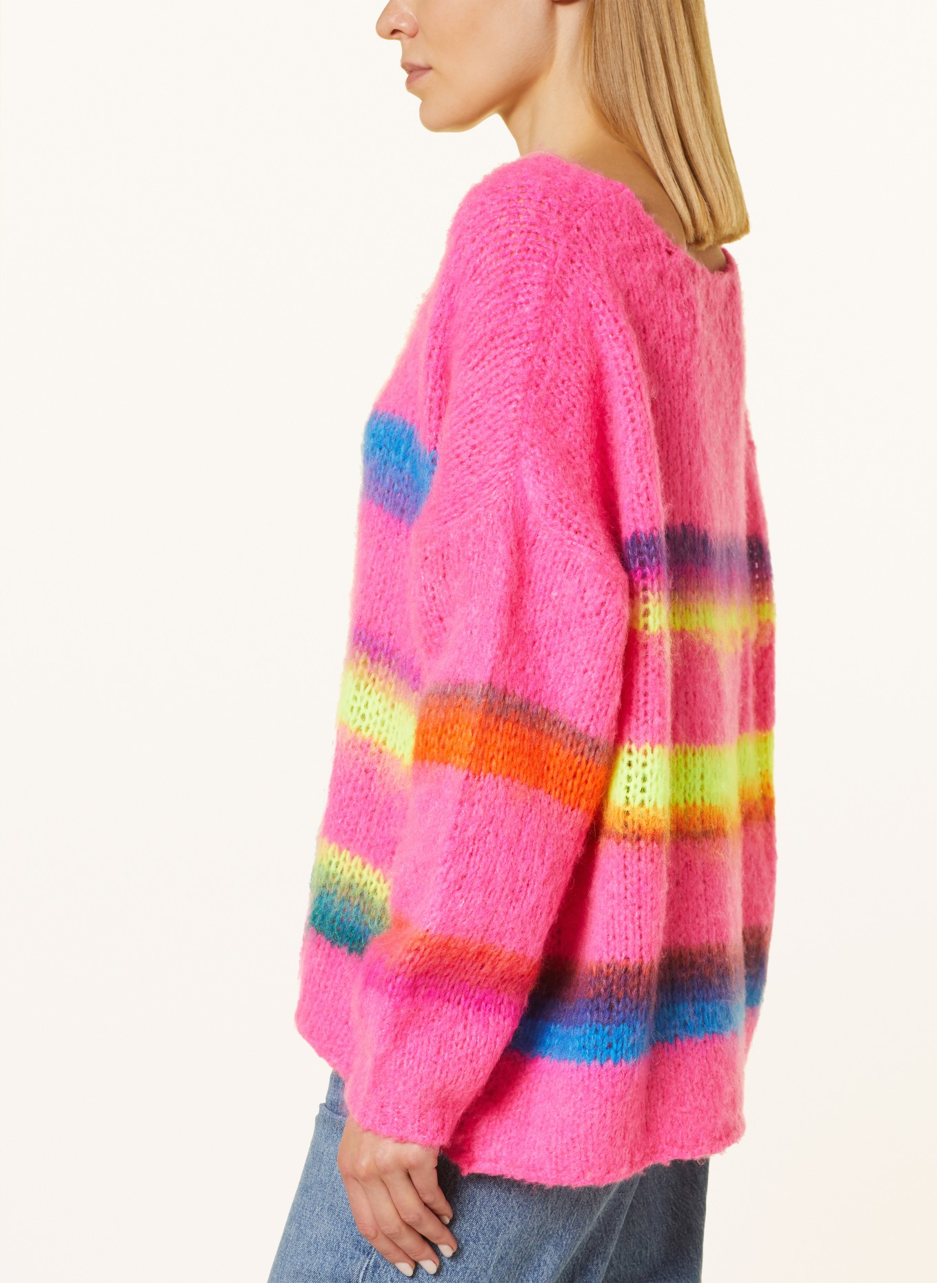miss goodlife Oversized sweater, Color: PINK/ NEON YELLOW/ BLUE (Image 4)