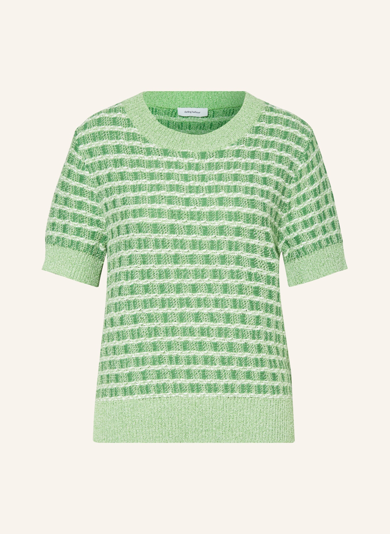 darling harbour Knit shirt with glitter thread, Color: LIGHT GREEN/ WHITE (Image 1)