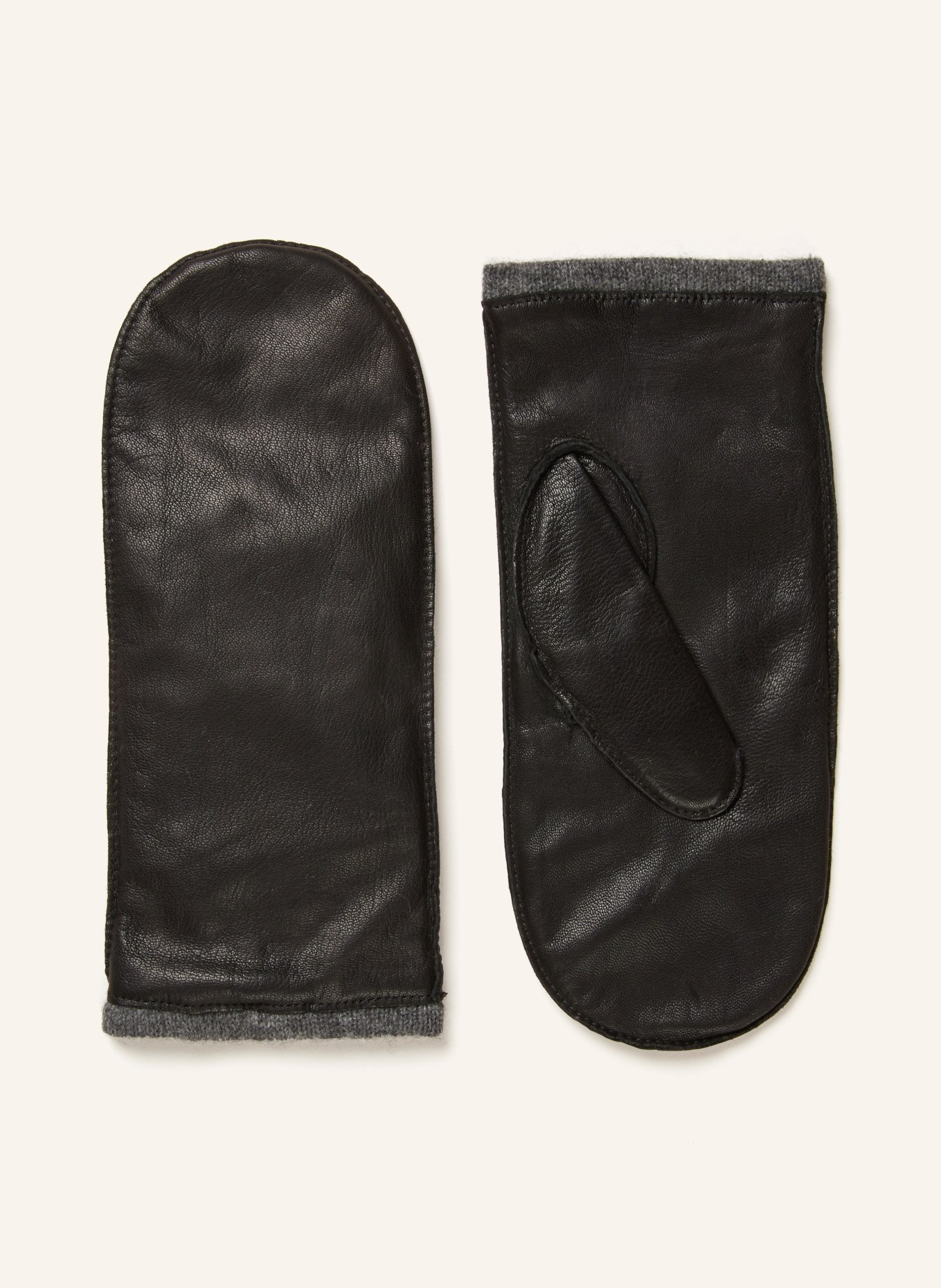 COS Mittens made of leather, Color: BLACK (Image 1)