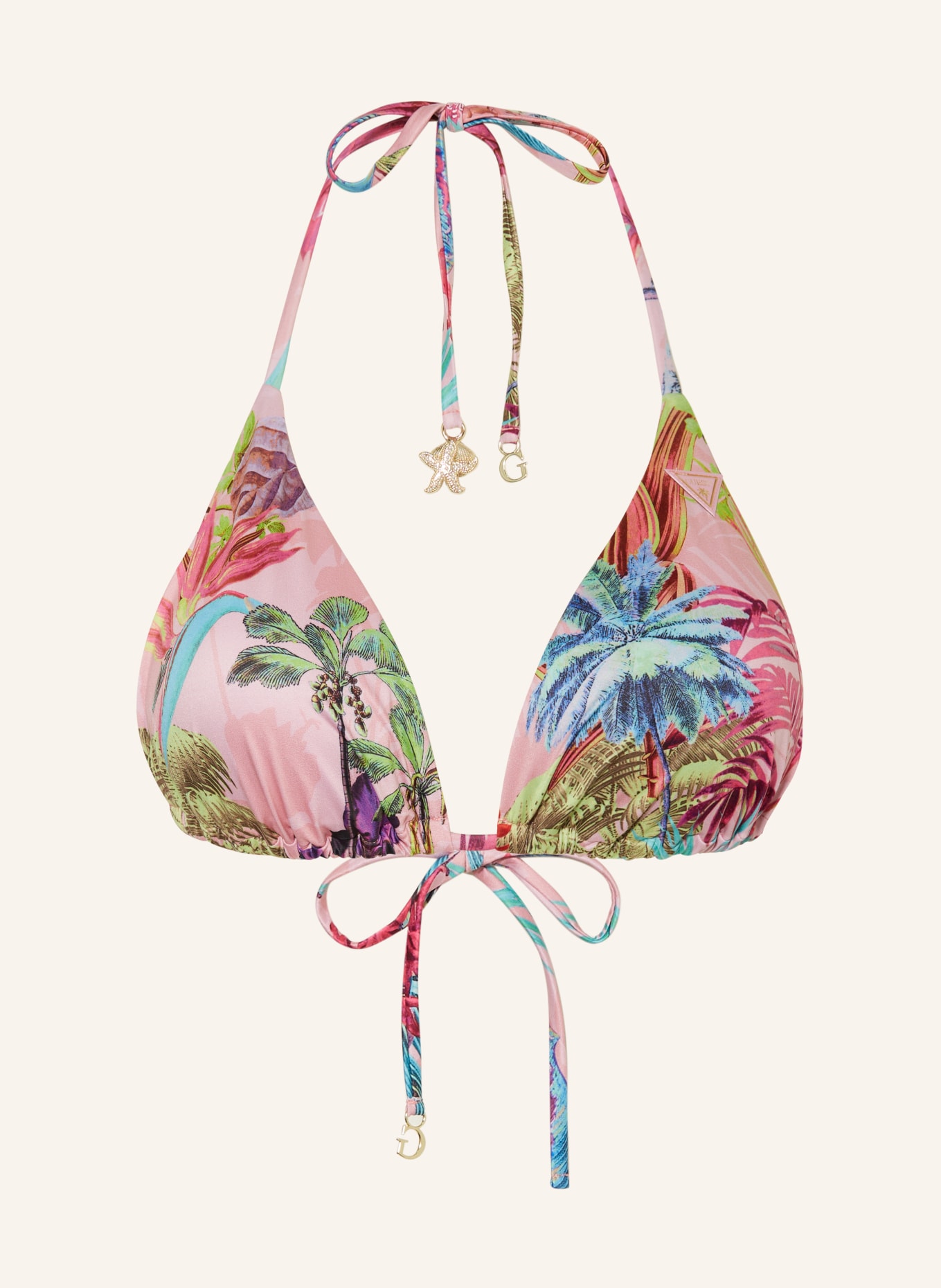 GUESS Triangel-Bikini-Top, Farbe: ROSA/ PINK/ PETROL (Bild 1)