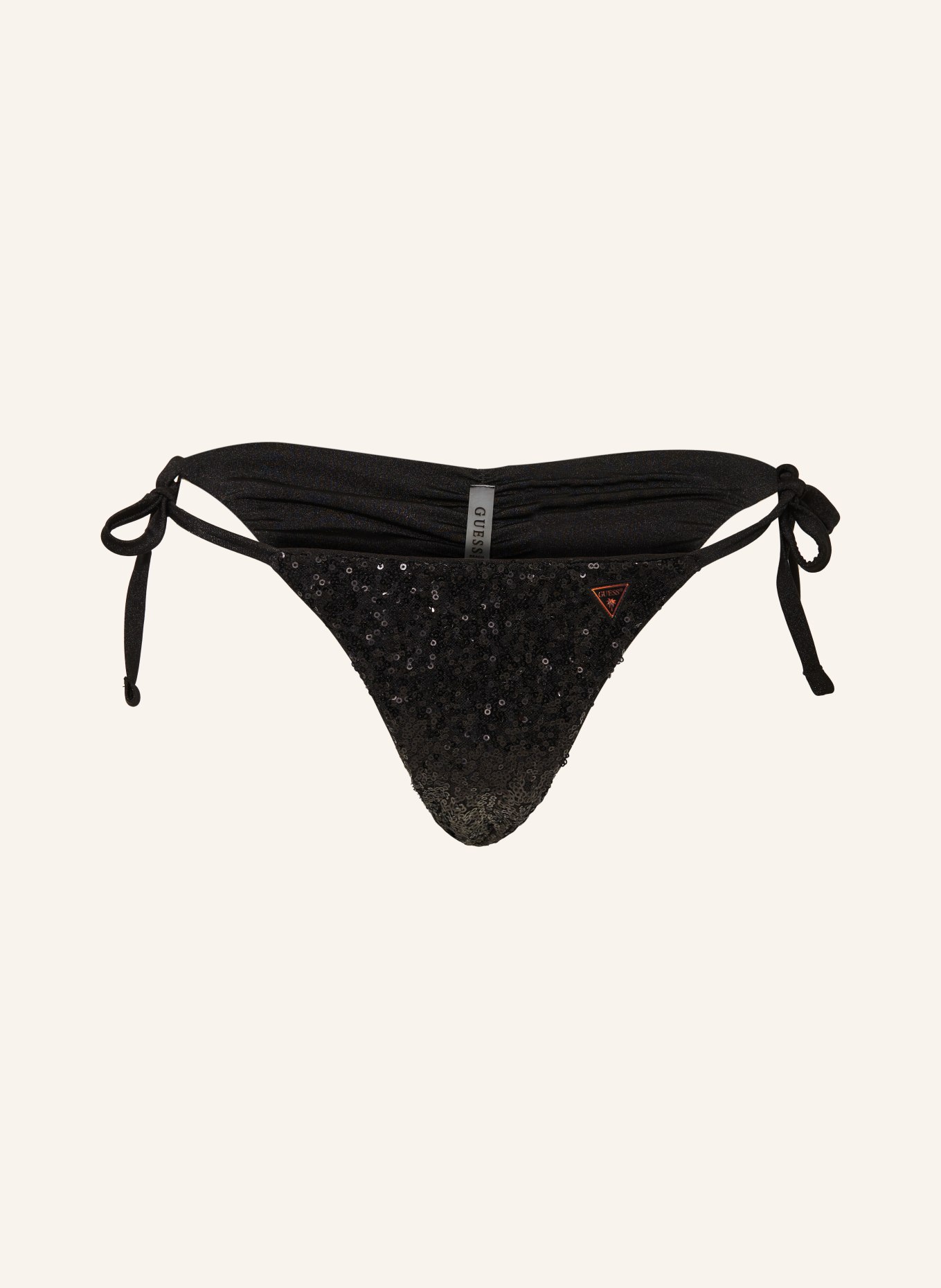 GUESS Triangle bikini bottoms with sequins, Color: BLACK (Image 1)