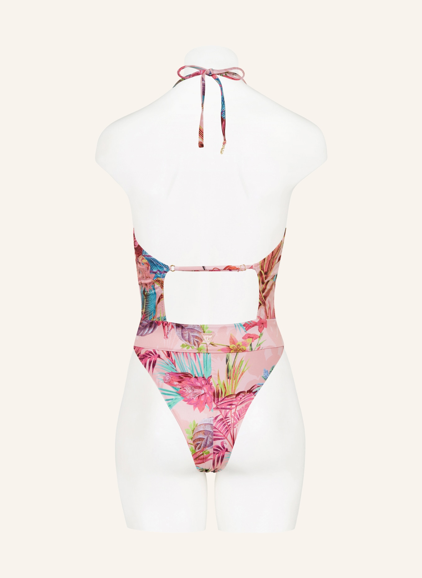 GUESS Halter neck swimsuit, Color: PINK/ PINK/ TEAL (Image 3)