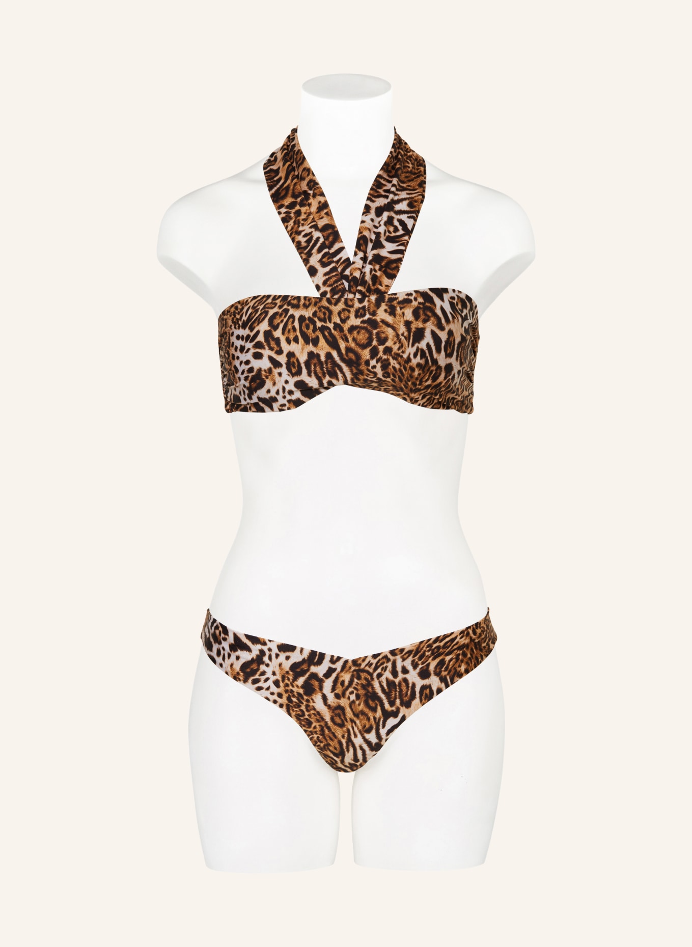 GUESS Bandeau bikini top, Color: CREAM/ LIGHT BROWN/ DARK BROWN (Image 2)