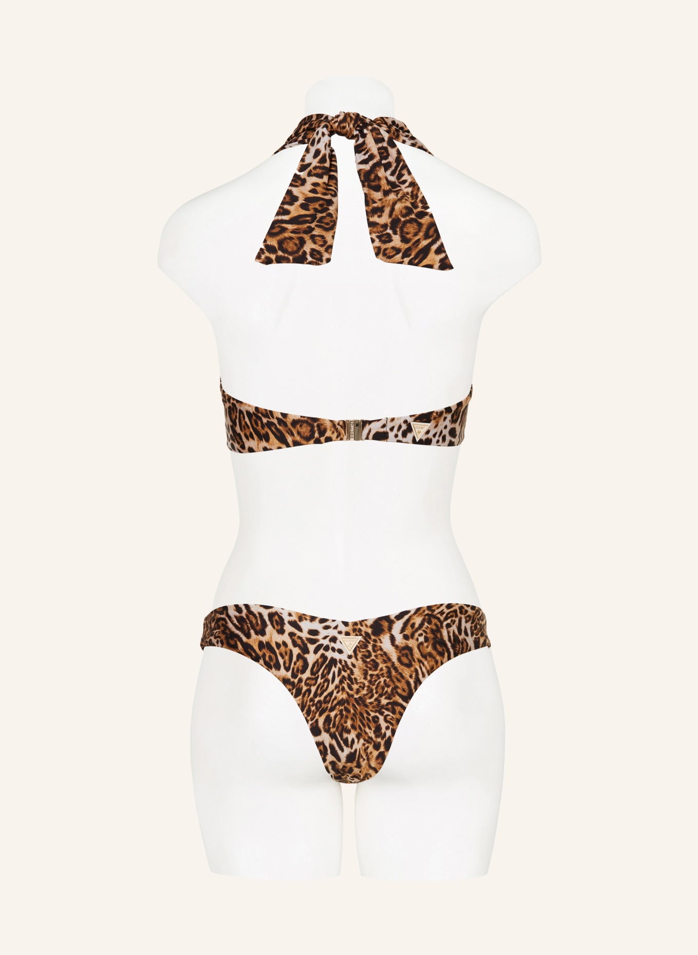 GUESS Bandeau-Bikini-Top, Farbe: CREME/ HELLBRAUN/ DUNKELBRAUN (Bild 3)