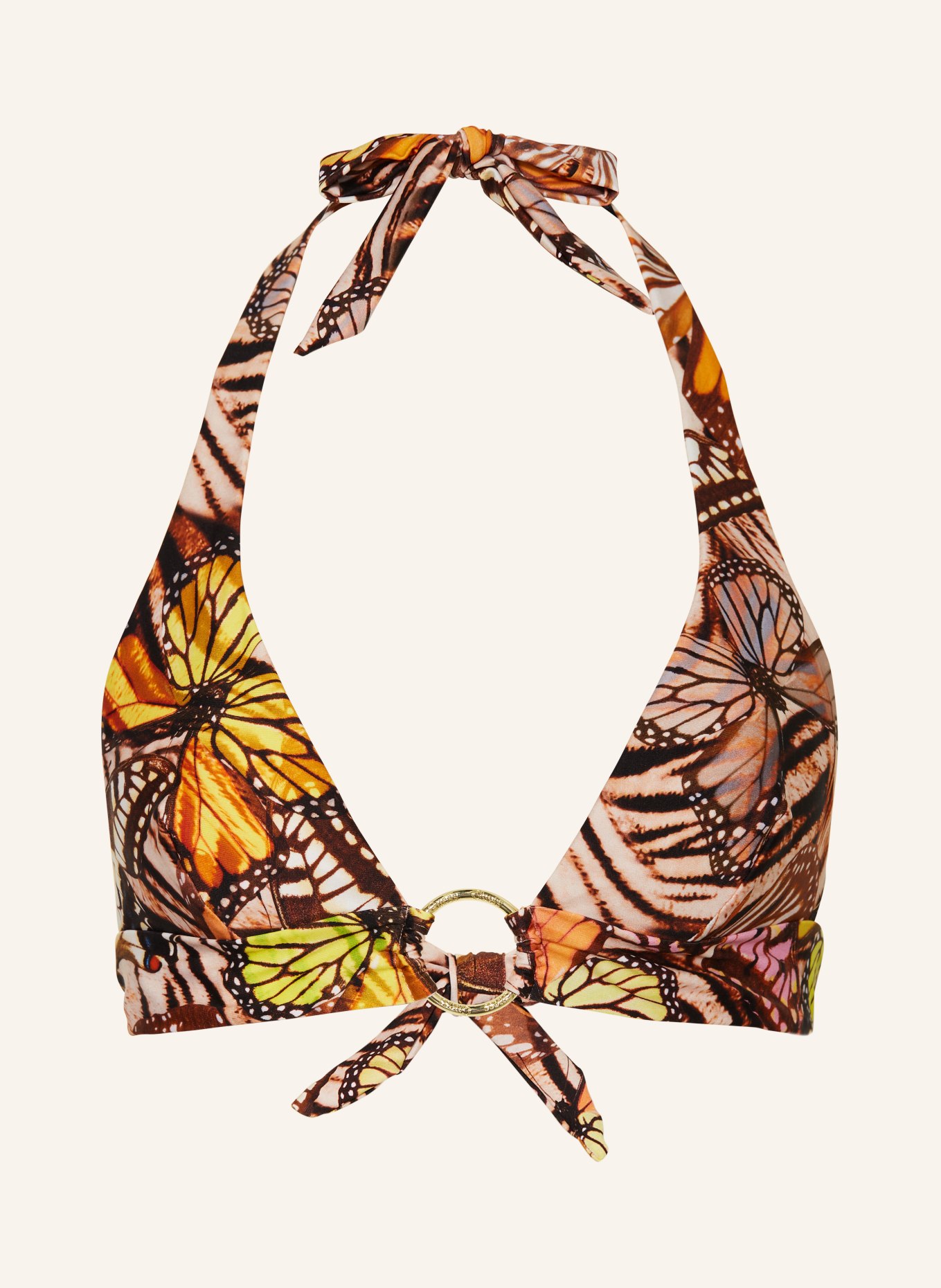 GUESS Neckholder-Bikini-Top, Farbe: BRAUN/ ORANGE/ ROSA (Bild 1)