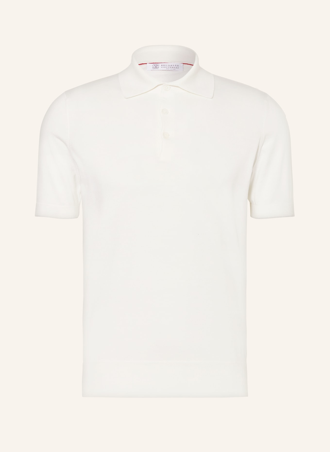 BRUNELLO CUCINELLI Jersey-Poloshirt, Farbe: CREME (Bild 1)