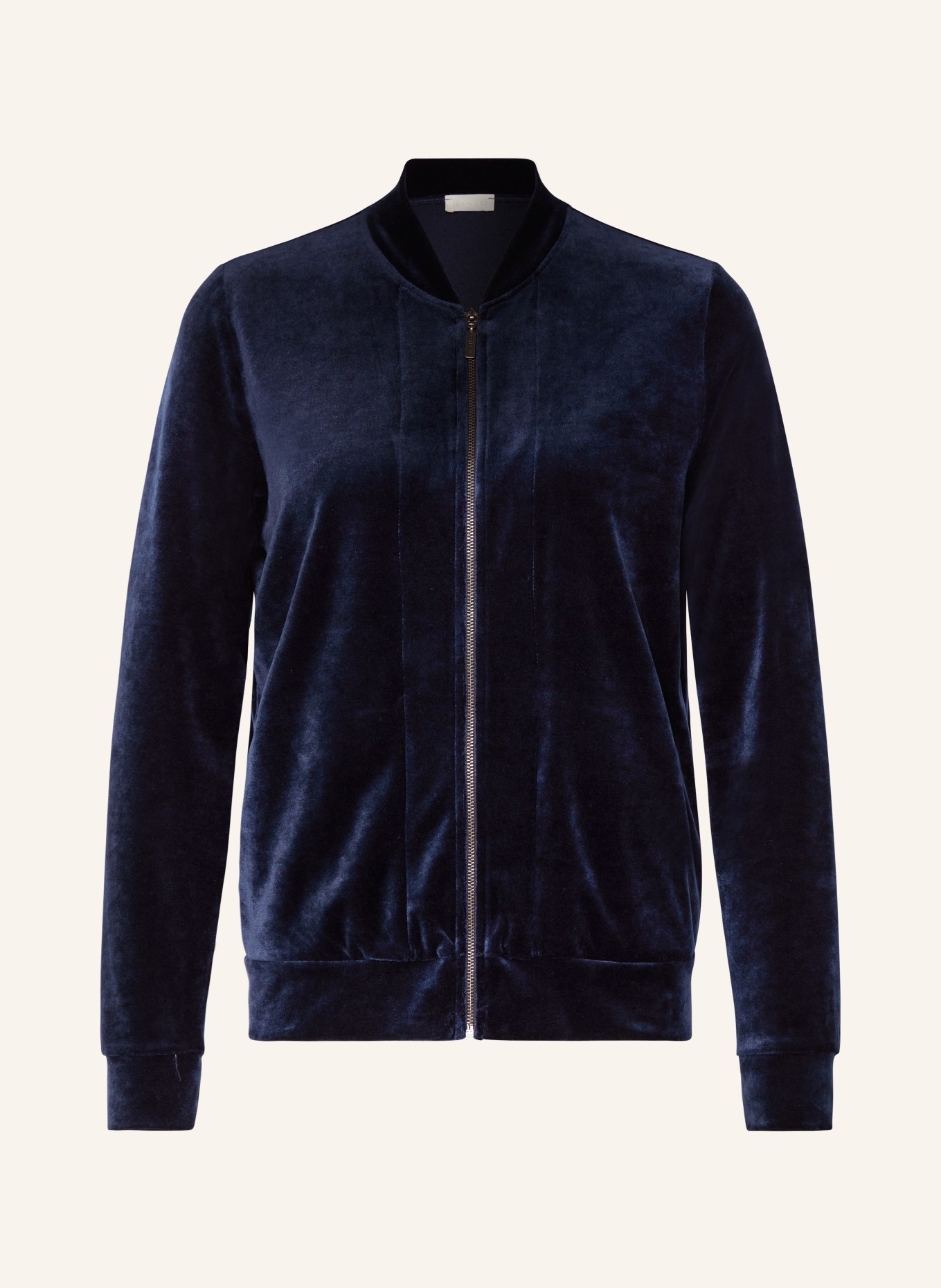 HANRO Lounge jacket FAVOURITES made of velour, Color: DARK BLUE (Image 1)