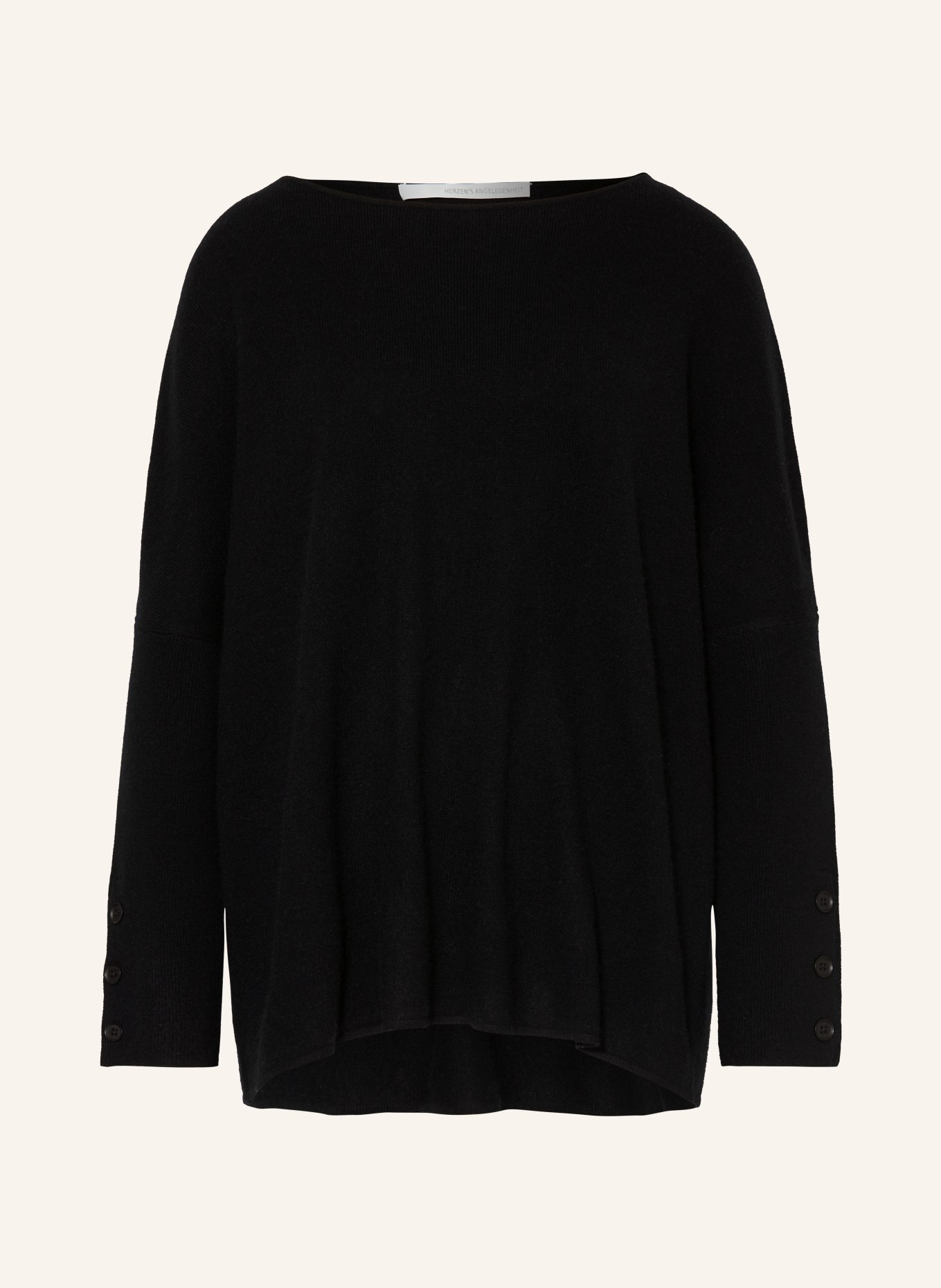 HERZEN'S ANGELEGENHEIT Sweater with cashmere, Color: BLACK (Image 1)