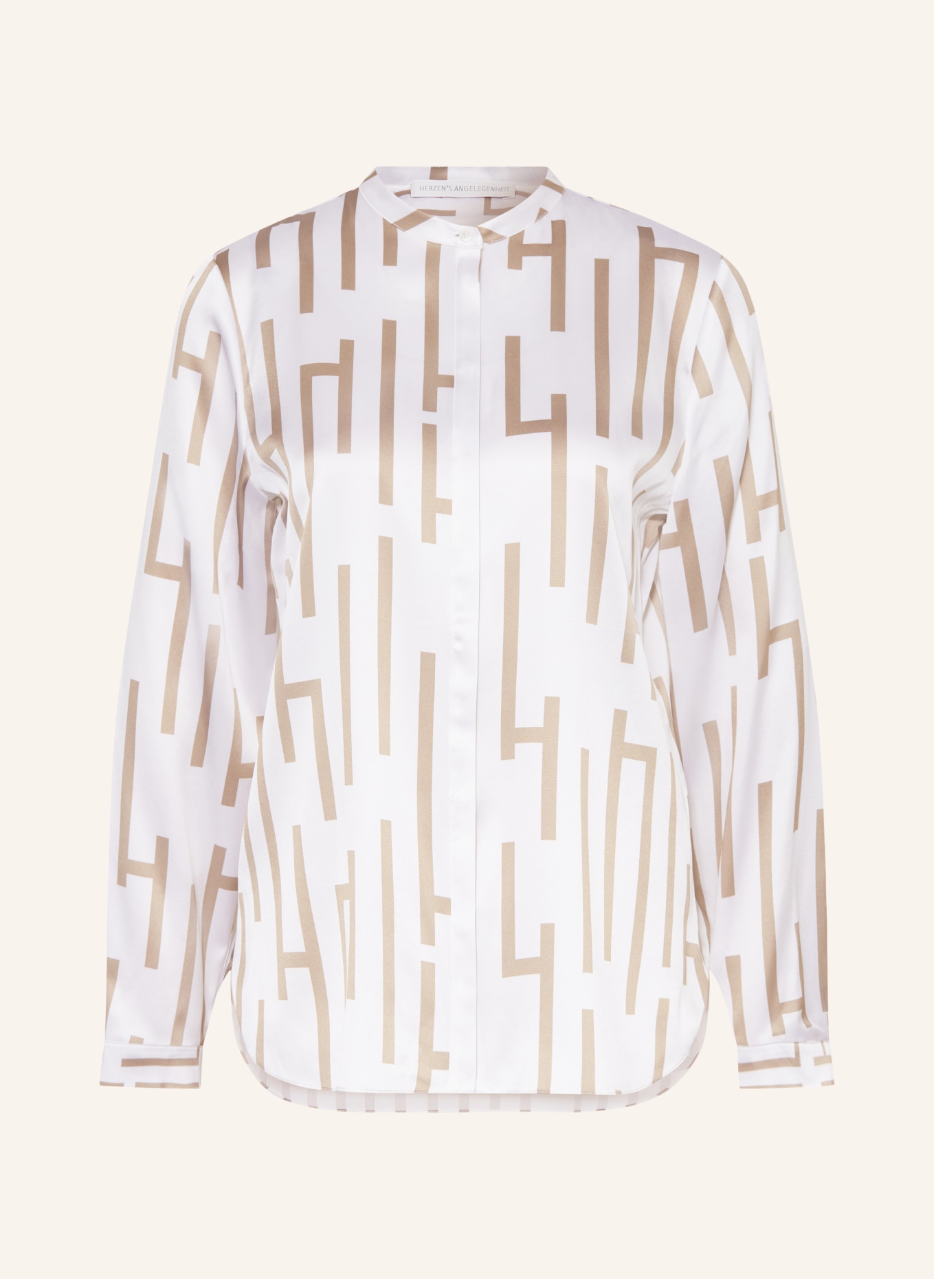 HERZEN'S ANGELEGENHEIT Silk blouse, Color: WHITE/ BEIGE (Image 1)