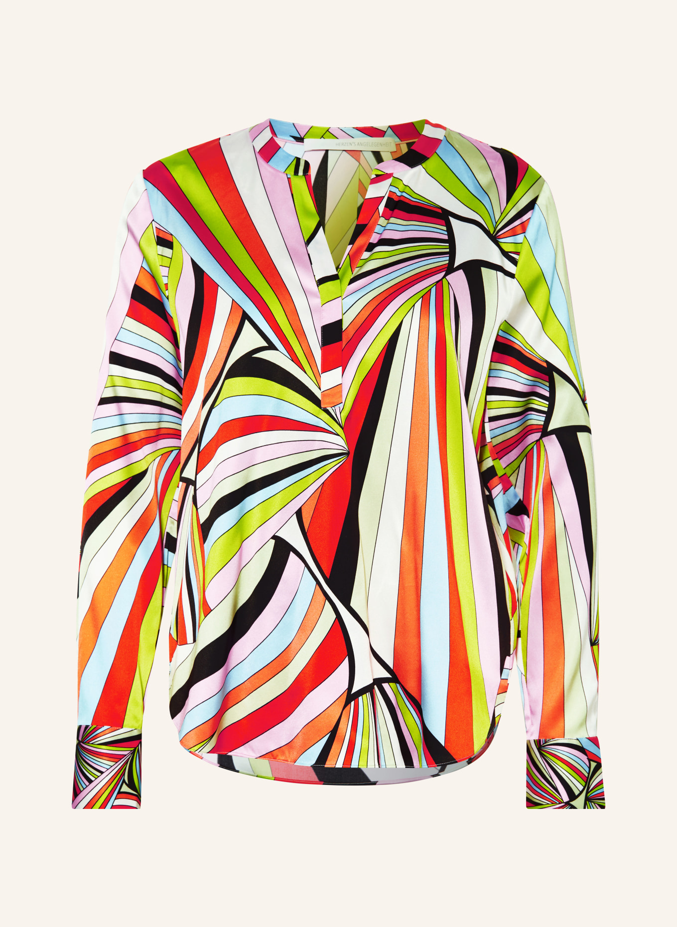 HERZEN'S ANGELEGENHEIT Shirt blouse in silk, Color: NEON GREEN/ ORANGE/ BLACK (Image 1)