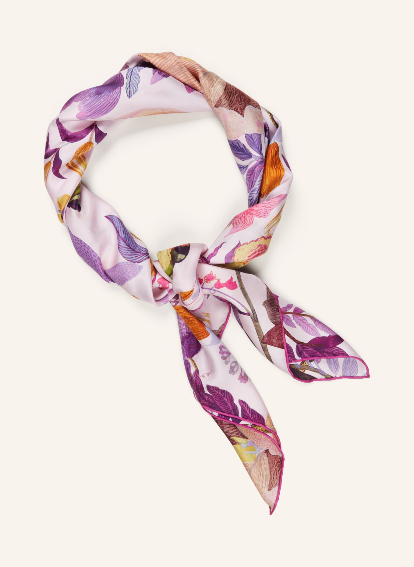 CODELLO Silk scarf, Color: PURPLE/ LIGHT PURPLE/ ORANGE (Image 2)
