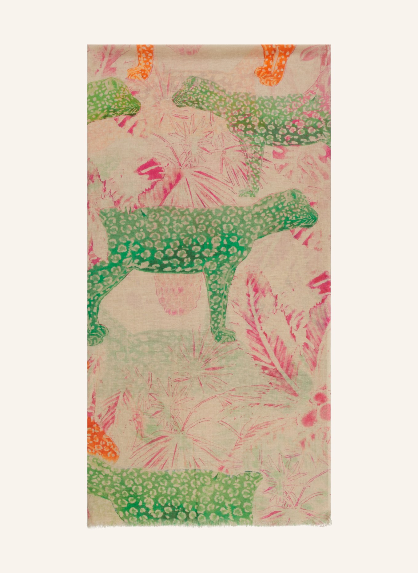 CODELLO Scarf, Color: BEIGE/ PINK/ GREEN (Image 1)