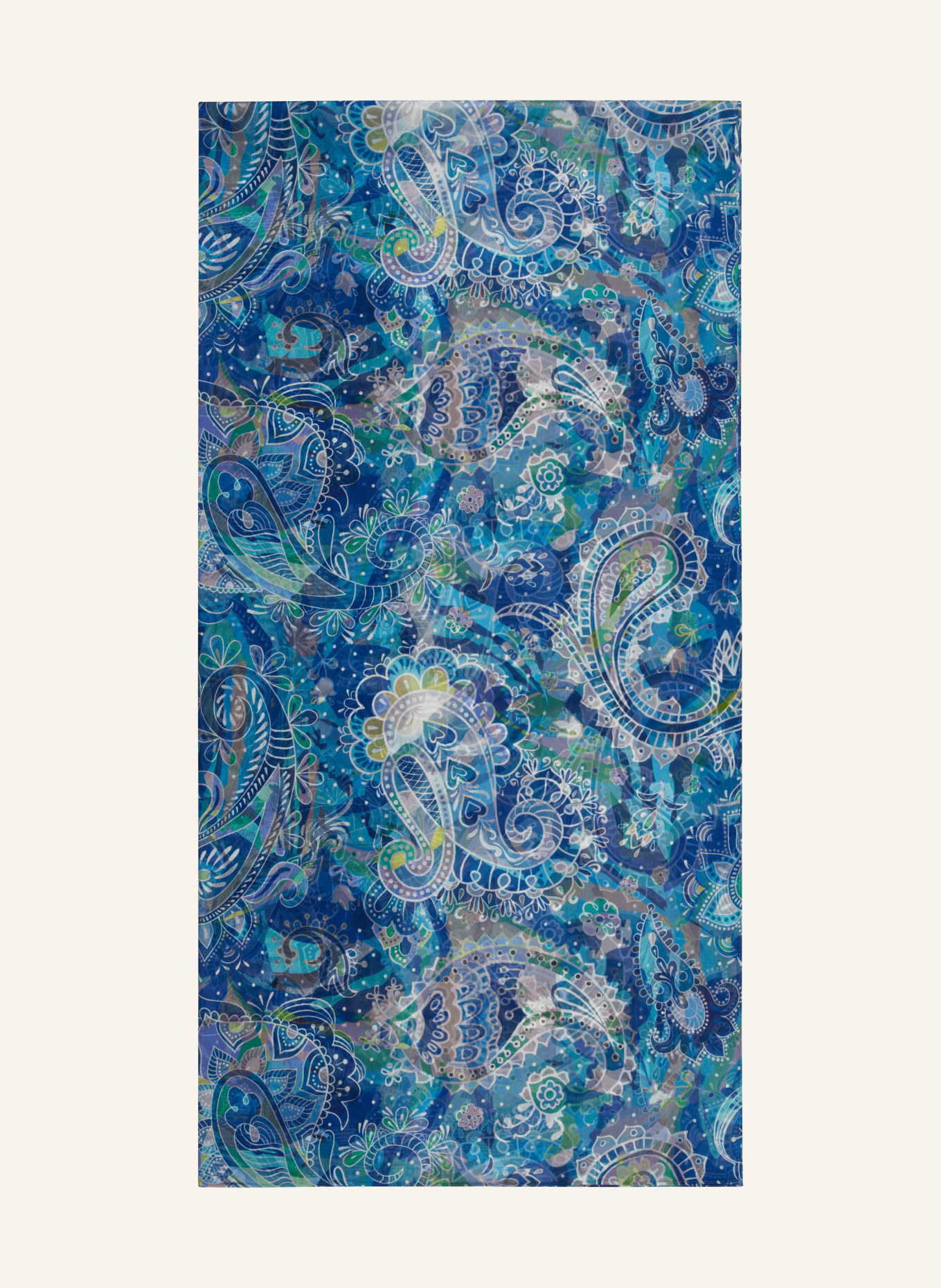 CODELLO Silk scarf, Color: BLUE/ TURQUOISE/ LIGHT GREEN (Image 1)