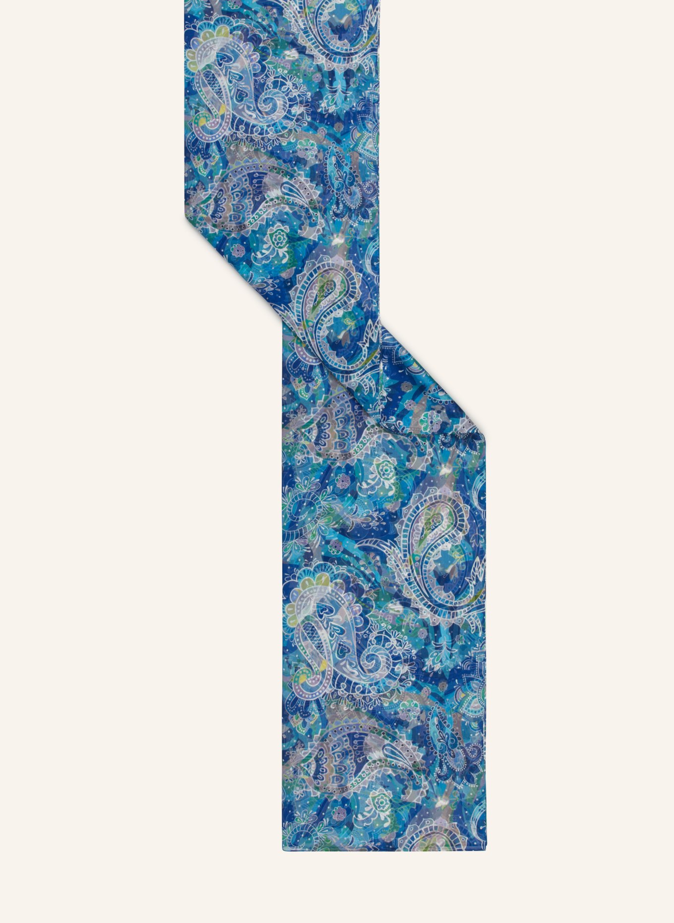 CODELLO Silk scarf, Color: BLUE/ TURQUOISE/ LIGHT GREEN (Image 2)