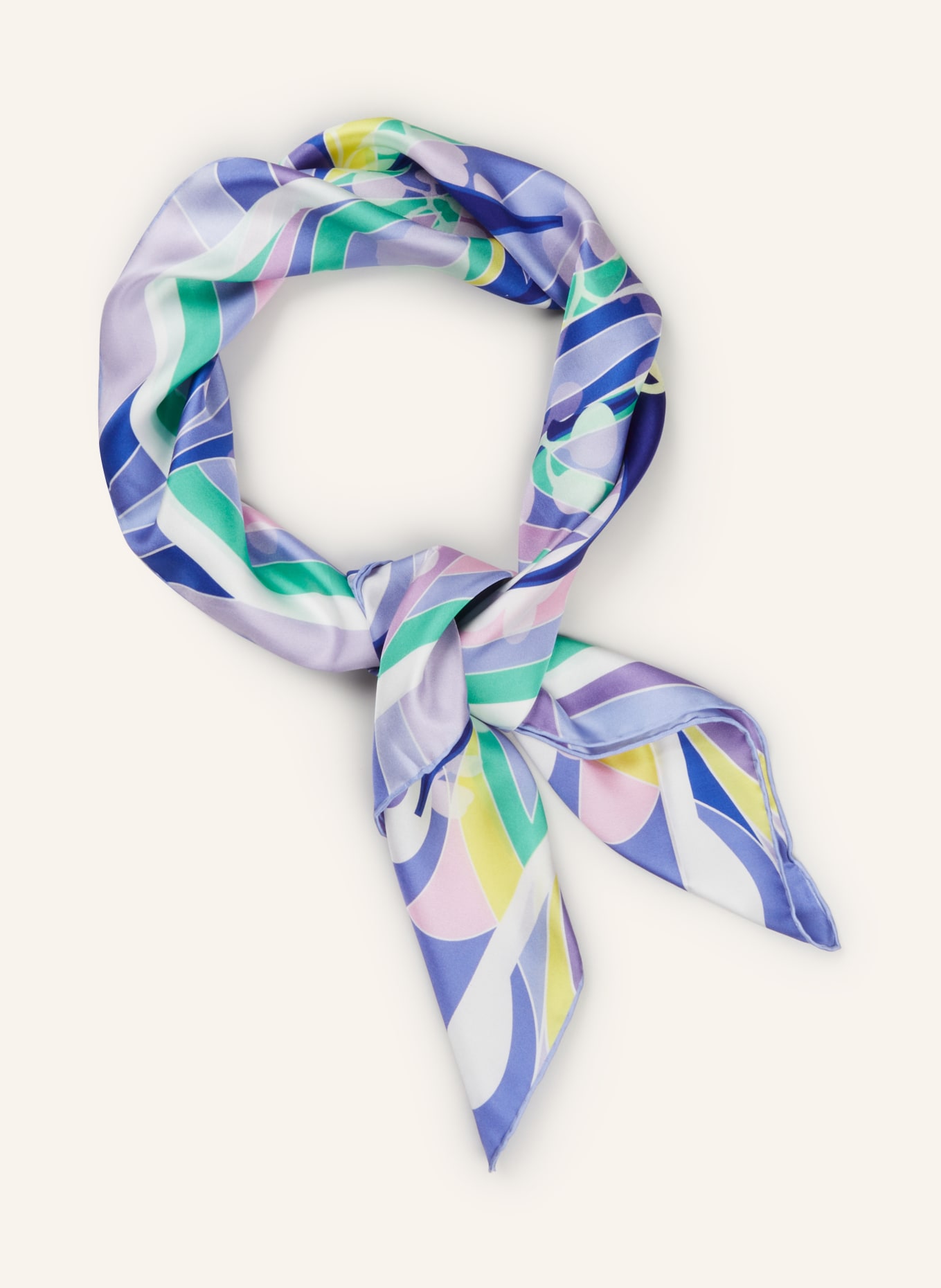 CODELLO Silk scarf, Color: DARK BLUE/ GREEN/ PURPLE (Image 2)