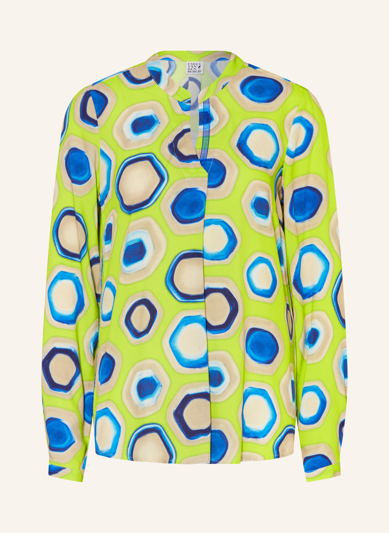 Emily VAN DEN BERGH Shirt blouse, Color: NEON GREEN/ BEIGE/ BLUE (Image 1)