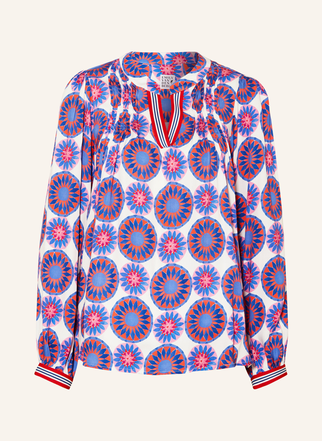 Emily VAN DEN BERGH Shirt blouse, Color: BLUE/ RED/ PINK (Image 1)