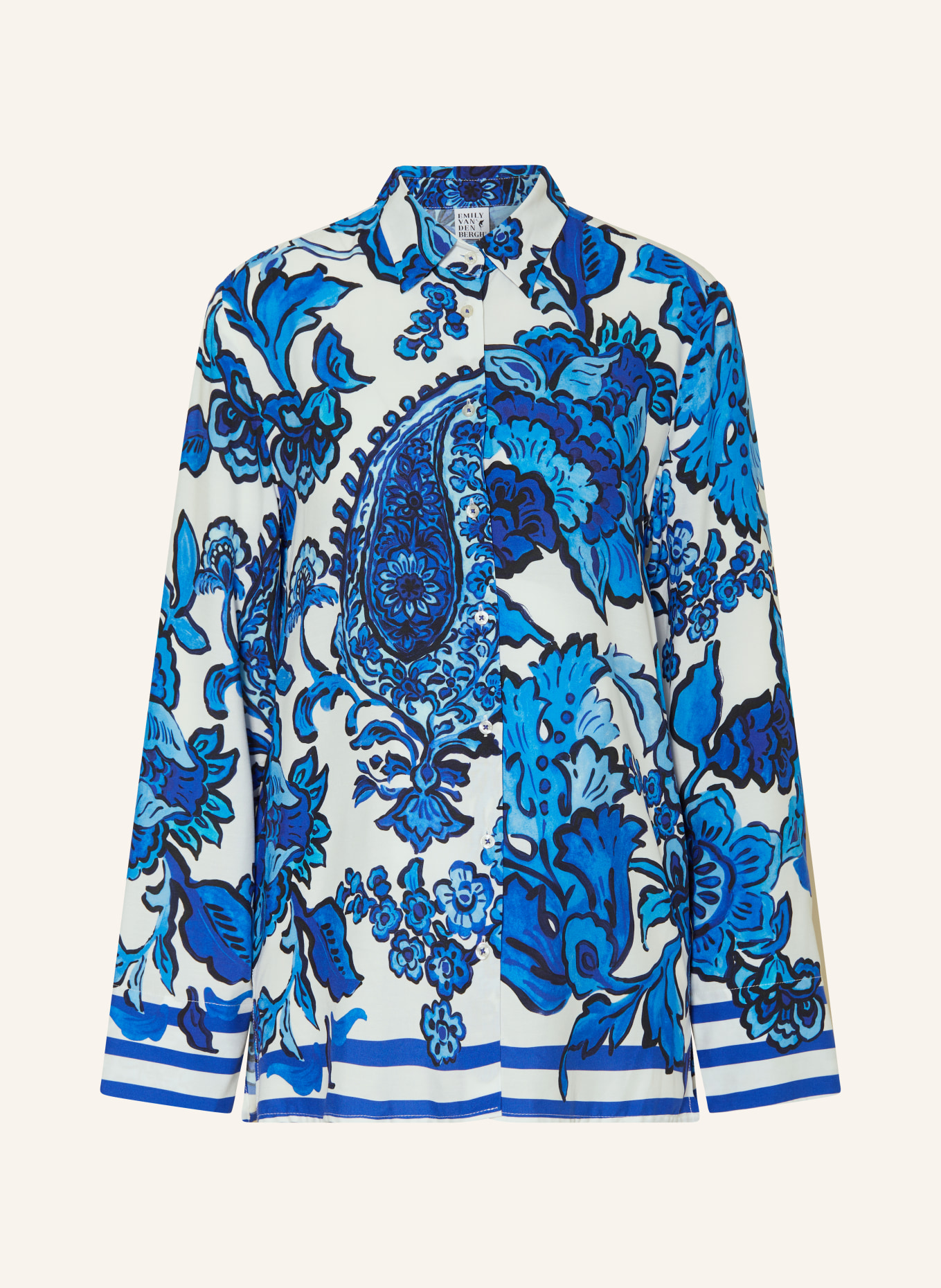 Emily VAN DEN BERGH Shirt blouse, Color: BLUE/ WHITE (Image 1)