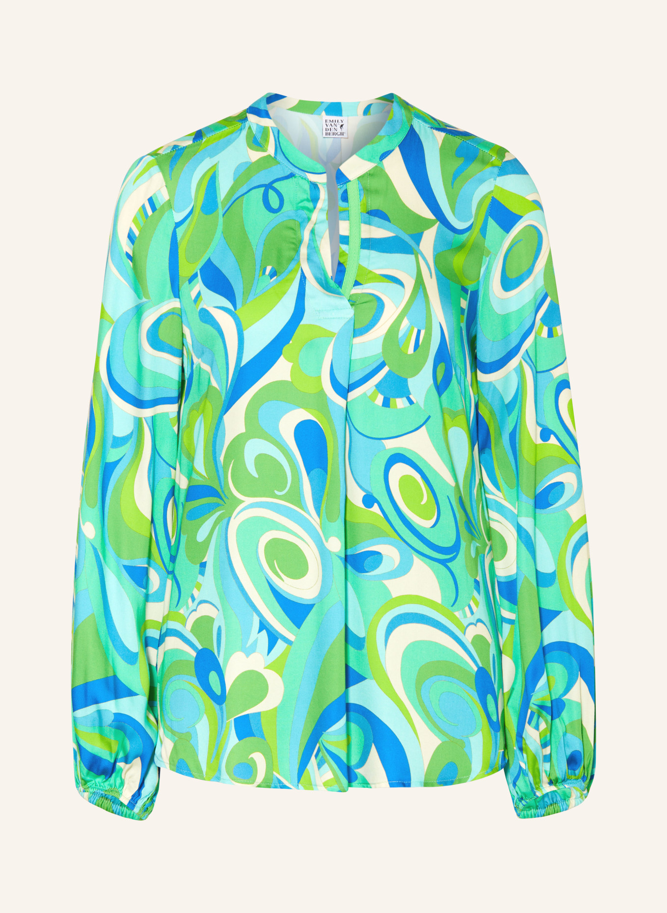 Emily VAN DEN BERGH Shirt blouse, Color: NEON GREEN/ LIGHT BLUE/ BLUE (Image 1)