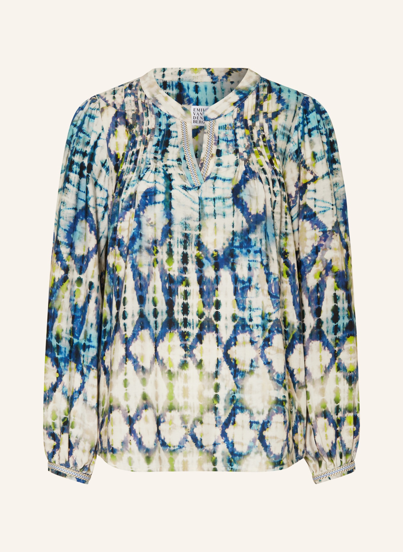 Emily VAN DEN BERGH Shirt blouse, Color: BLUE/ BEIGE (Image 1)