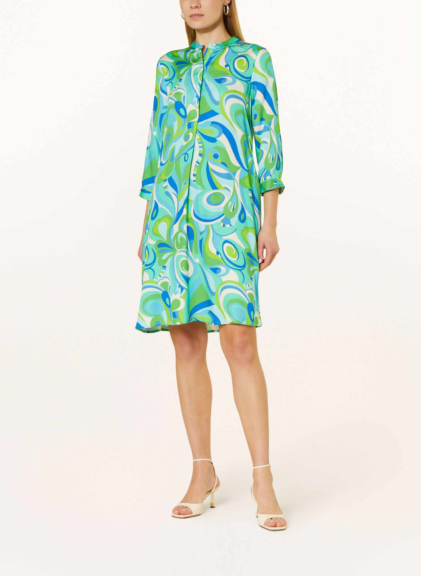 Emily VAN DEN BERGH Dress with 3/4 sleeves, Color: BLUE/ GREEN/ WHITE (Image 2)