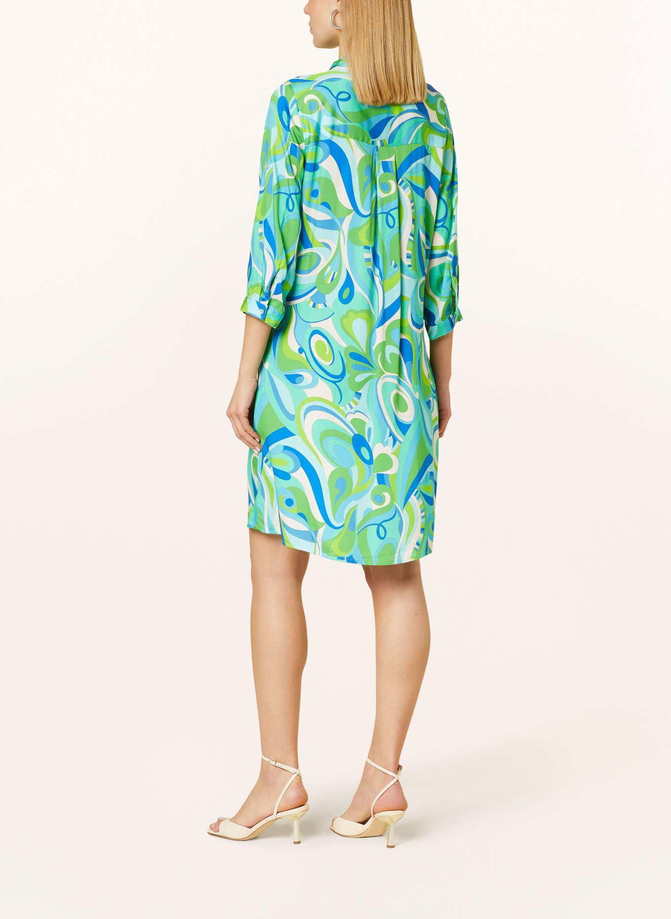 Emily VAN DEN BERGH Dress with 3/4 sleeves, Color: BLUE/ GREEN/ WHITE (Image 3)