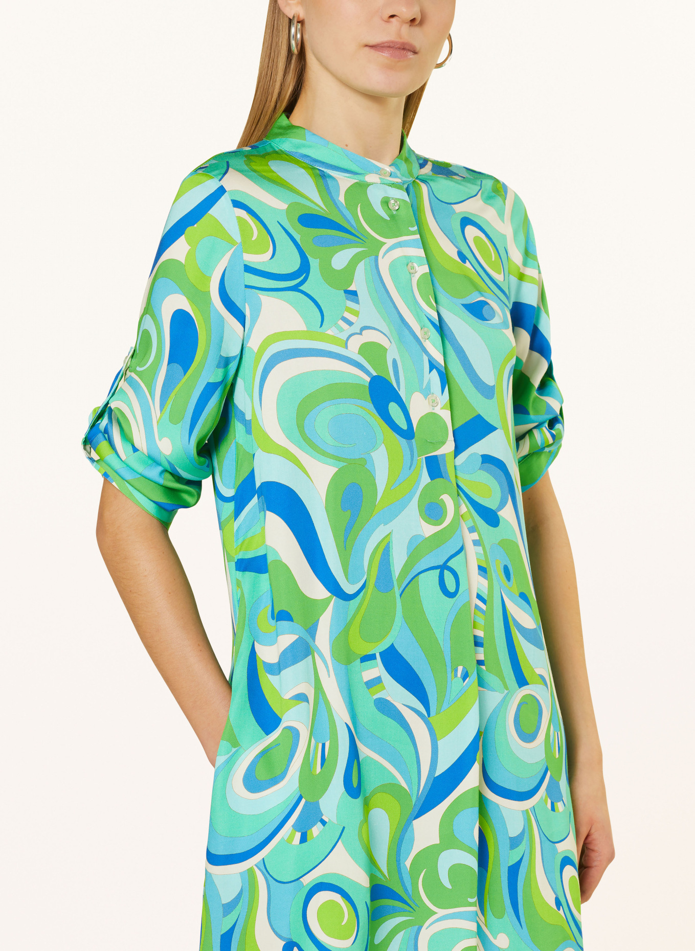 Emily VAN DEN BERGH Dress with 3/4 sleeves, Color: BLUE/ GREEN/ WHITE (Image 4)