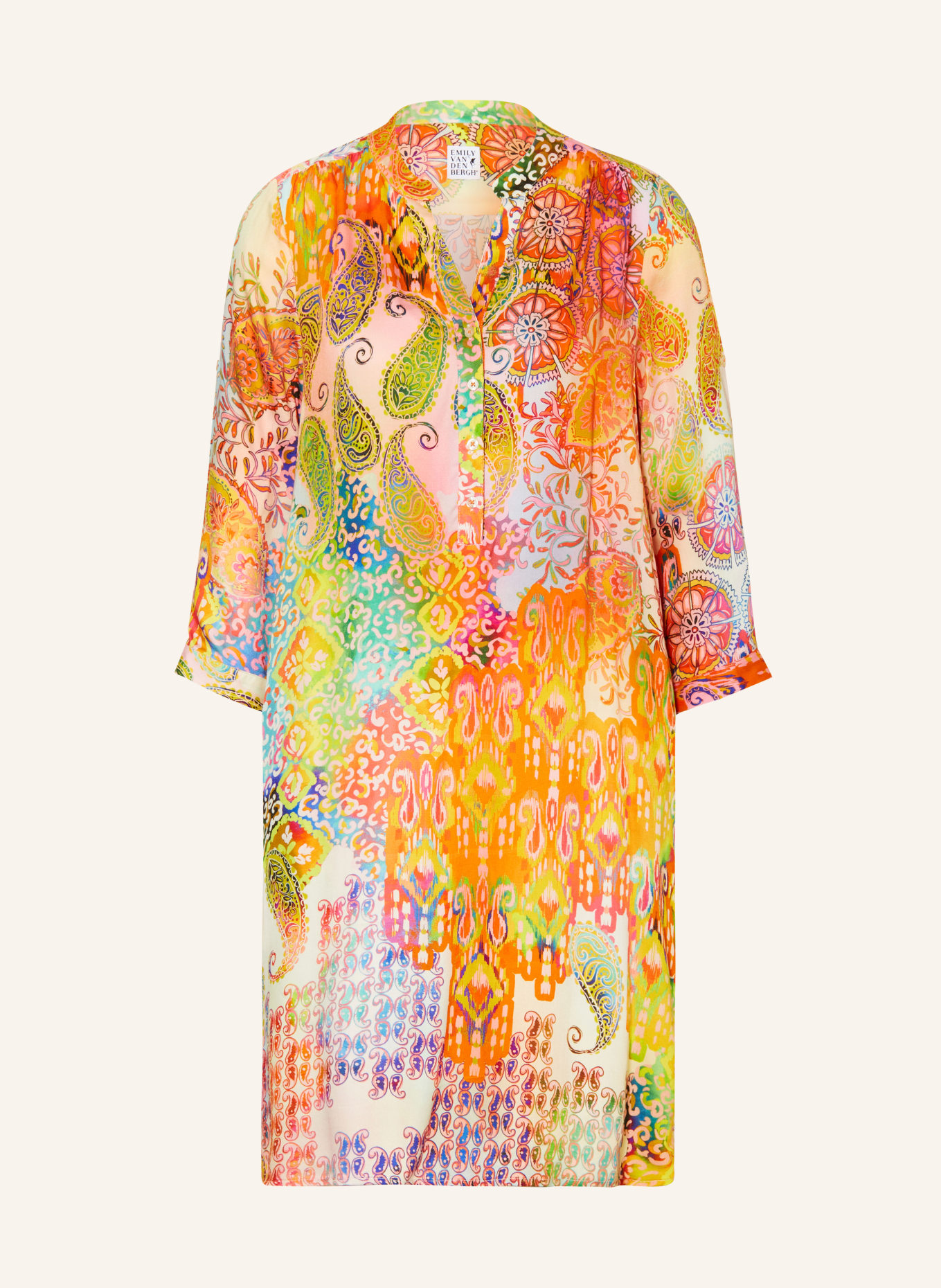 Emily VAN DEN BERGH Dress with 3/4 sleeves, Color: ORANGE/ LIGHT GREEN/ YELLOW (Image 1)