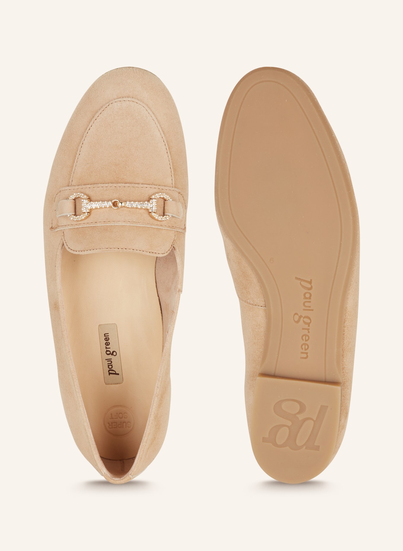 paul green Loafers with decorative gems, Color: BEIGE (Image 5)
