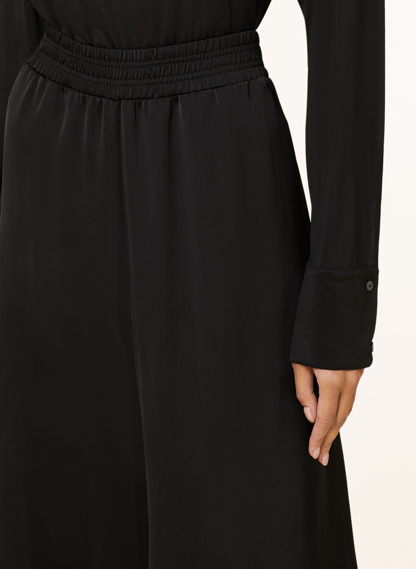 FABIANA FILIPPI Wide leg trousers in satin, Color: BLACK (Image 5)