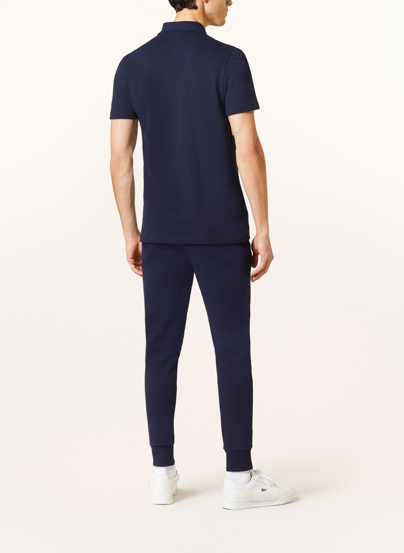 LACOSTE Piqué-Poloshirt Regular Fit, Farbe: DUNKELBLAU/ BEIGE (Bild 3)
