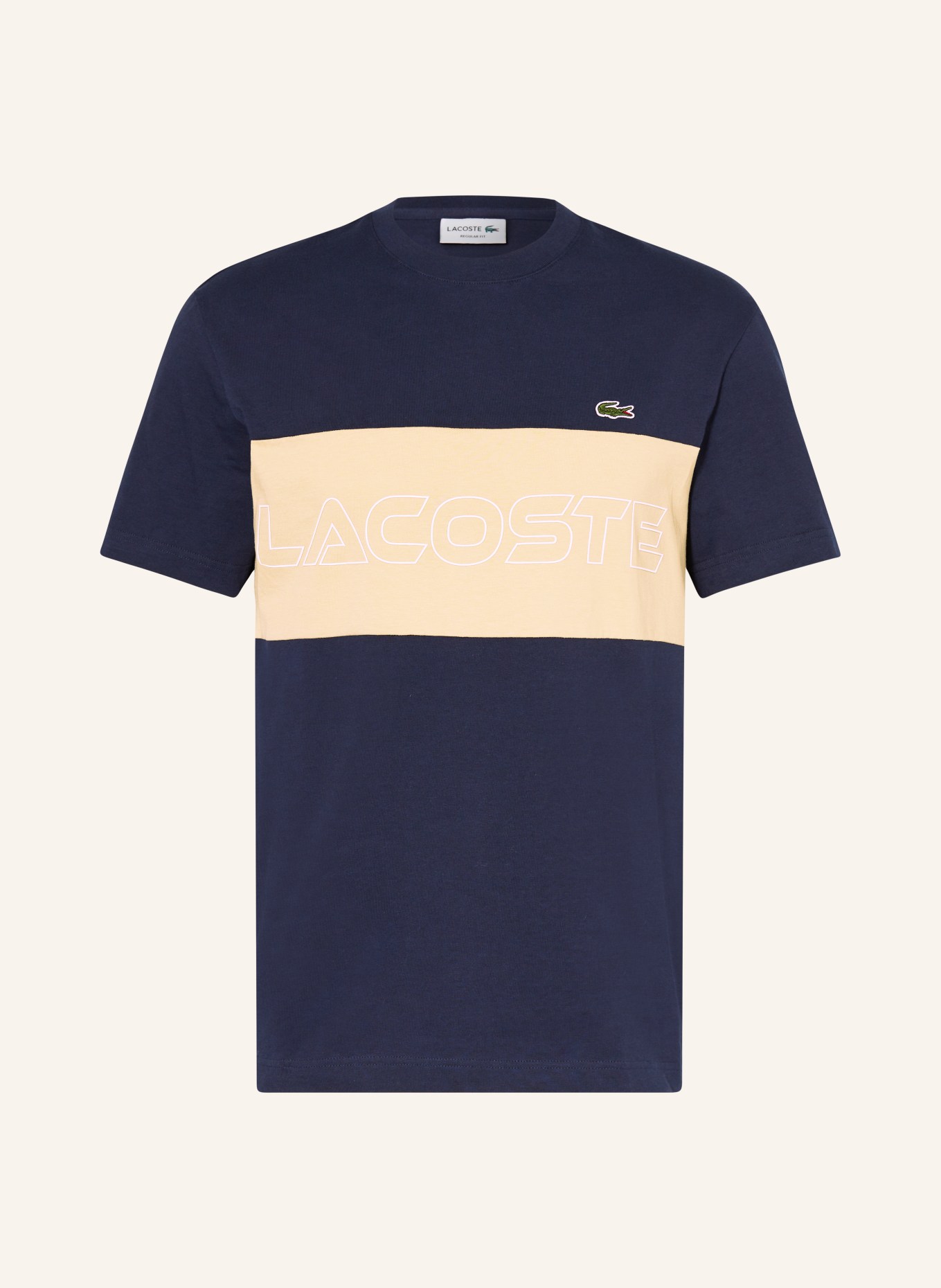 LACOSTE T-Shirt, Farbe: DUNKELBLAU/ BEIGE (Bild 1)