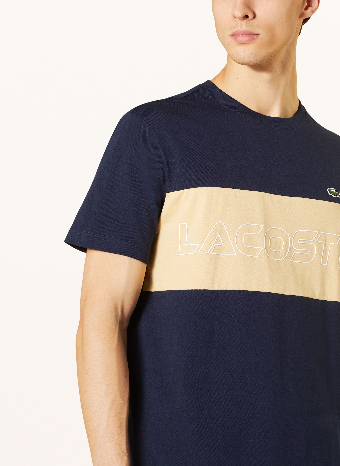 LACOSTE T-Shirt, Farbe: DUNKELBLAU/ BEIGE (Bild 4)