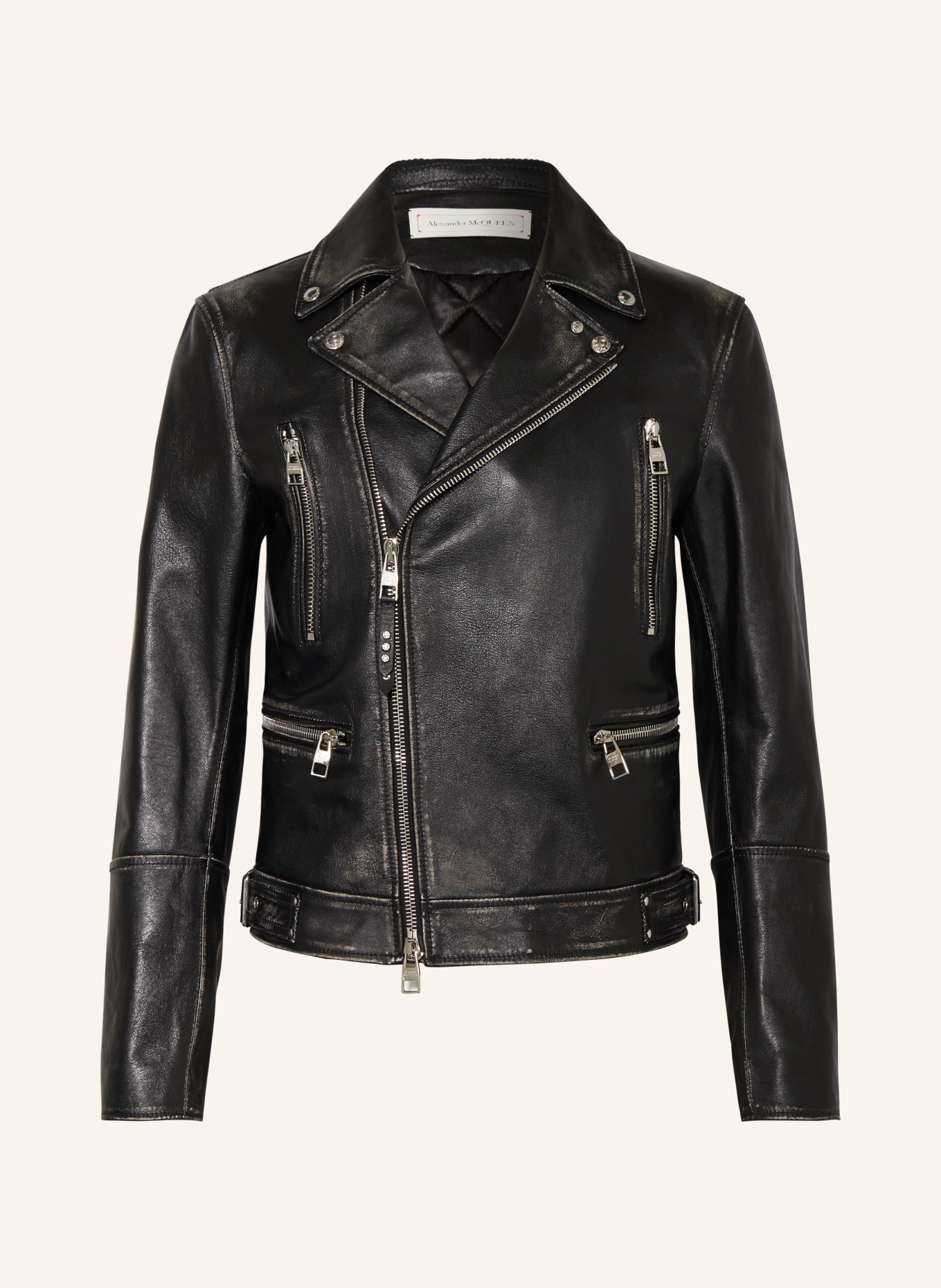 Alexander McQUEEN Leather jacket, Color: BLACK (Image 1)