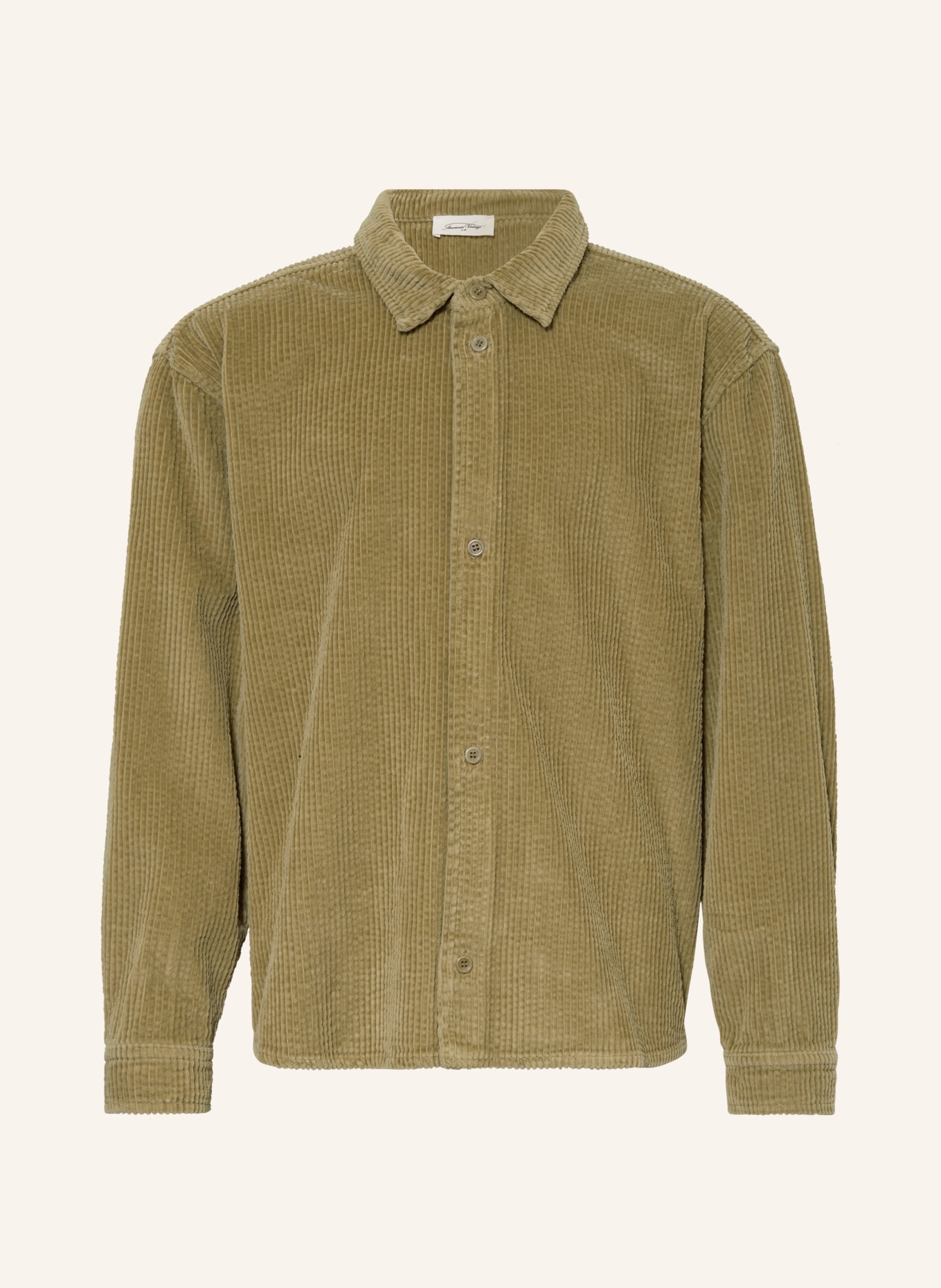 American Vintage Manšestrová košile PADOW, Barva: OLIVOVÁ (Obrázek 1)