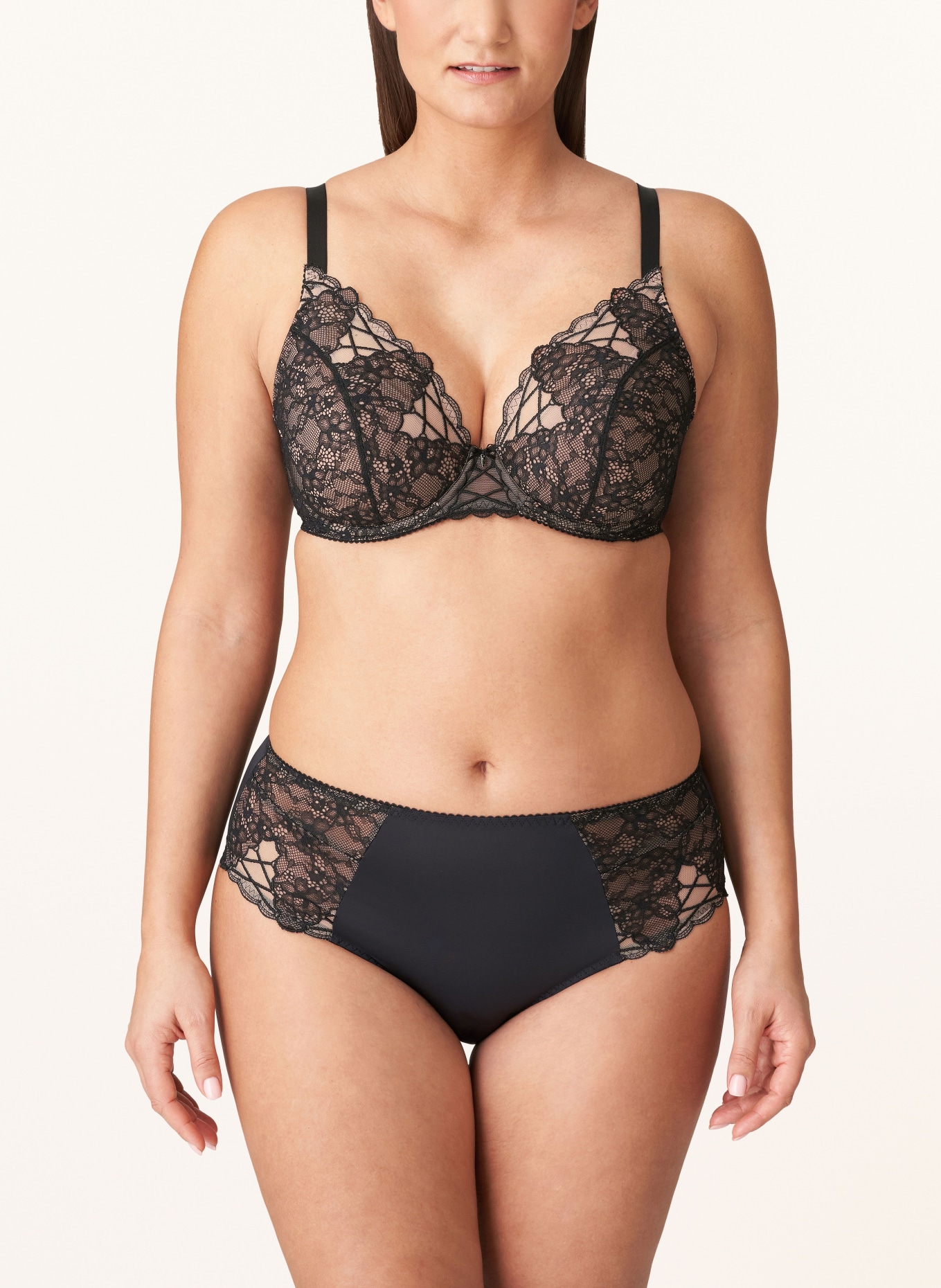 PrimaDonna High-waisted brief LIVONIA in satin, Color: BLACK (Image 2)