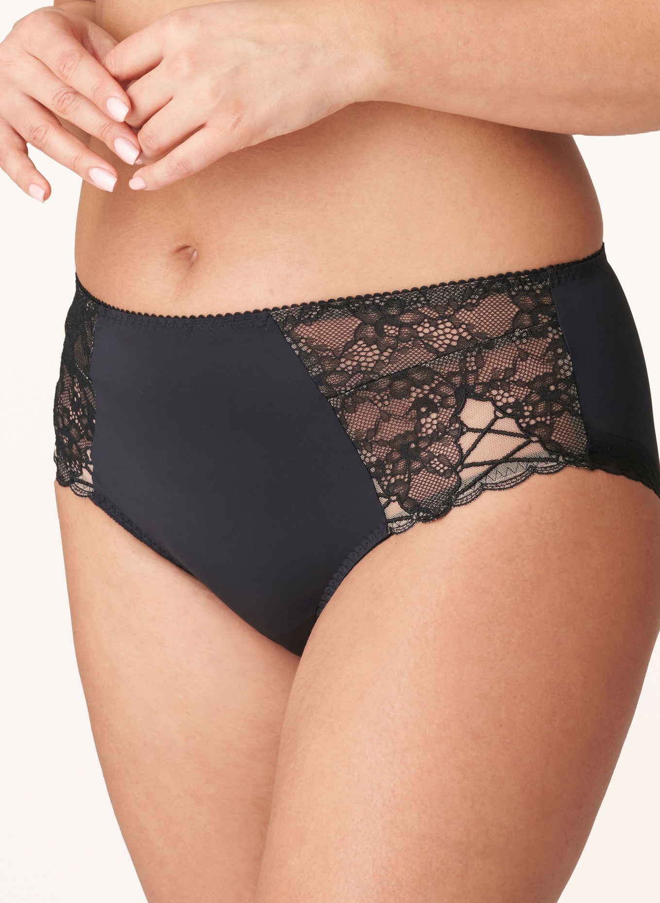 PrimaDonna High-waisted brief LIVONIA in satin, Color: BLACK (Image 4)