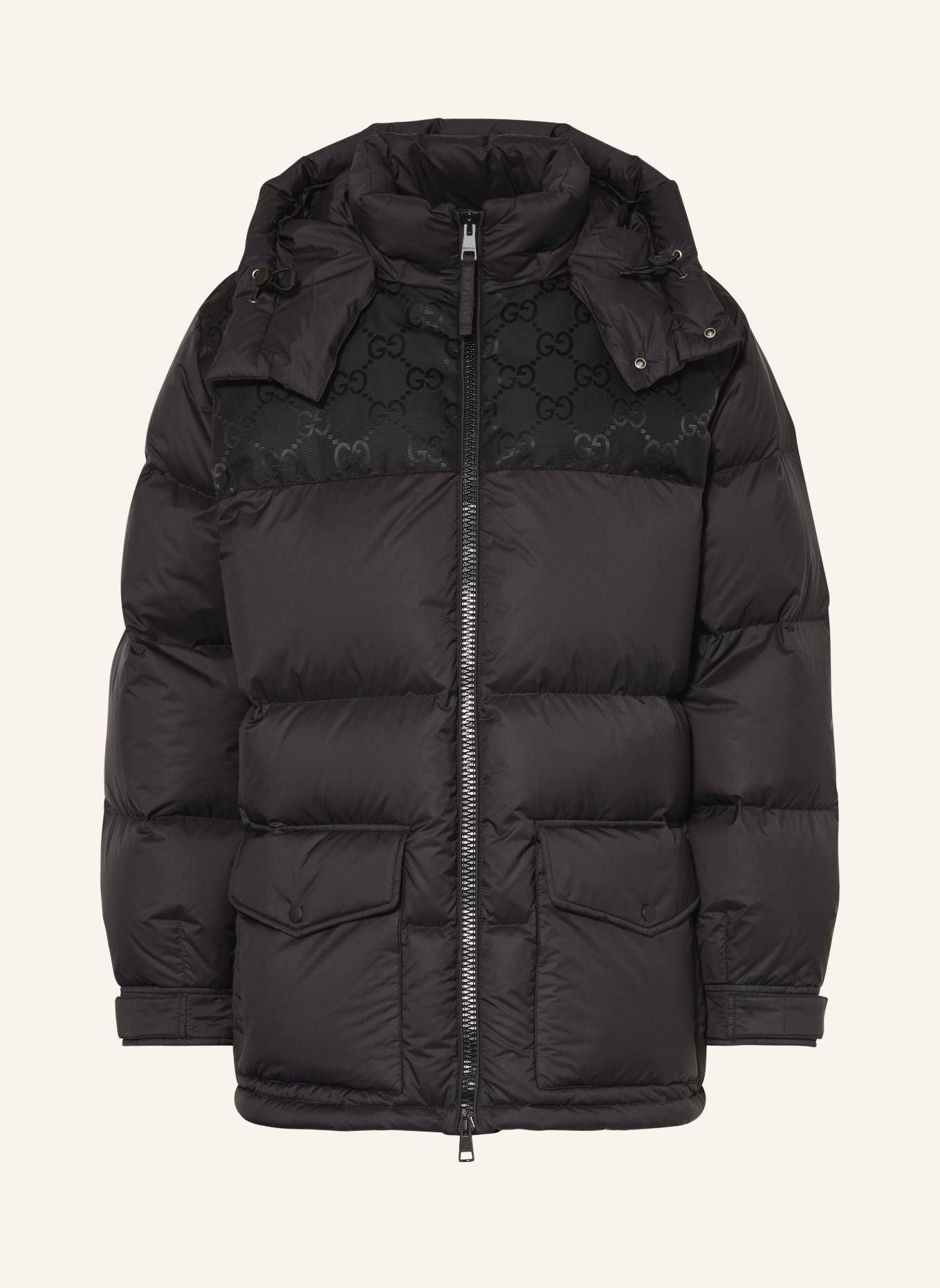 GUCCI Down jacket with removable hood, Color: BLACK (Image 1)