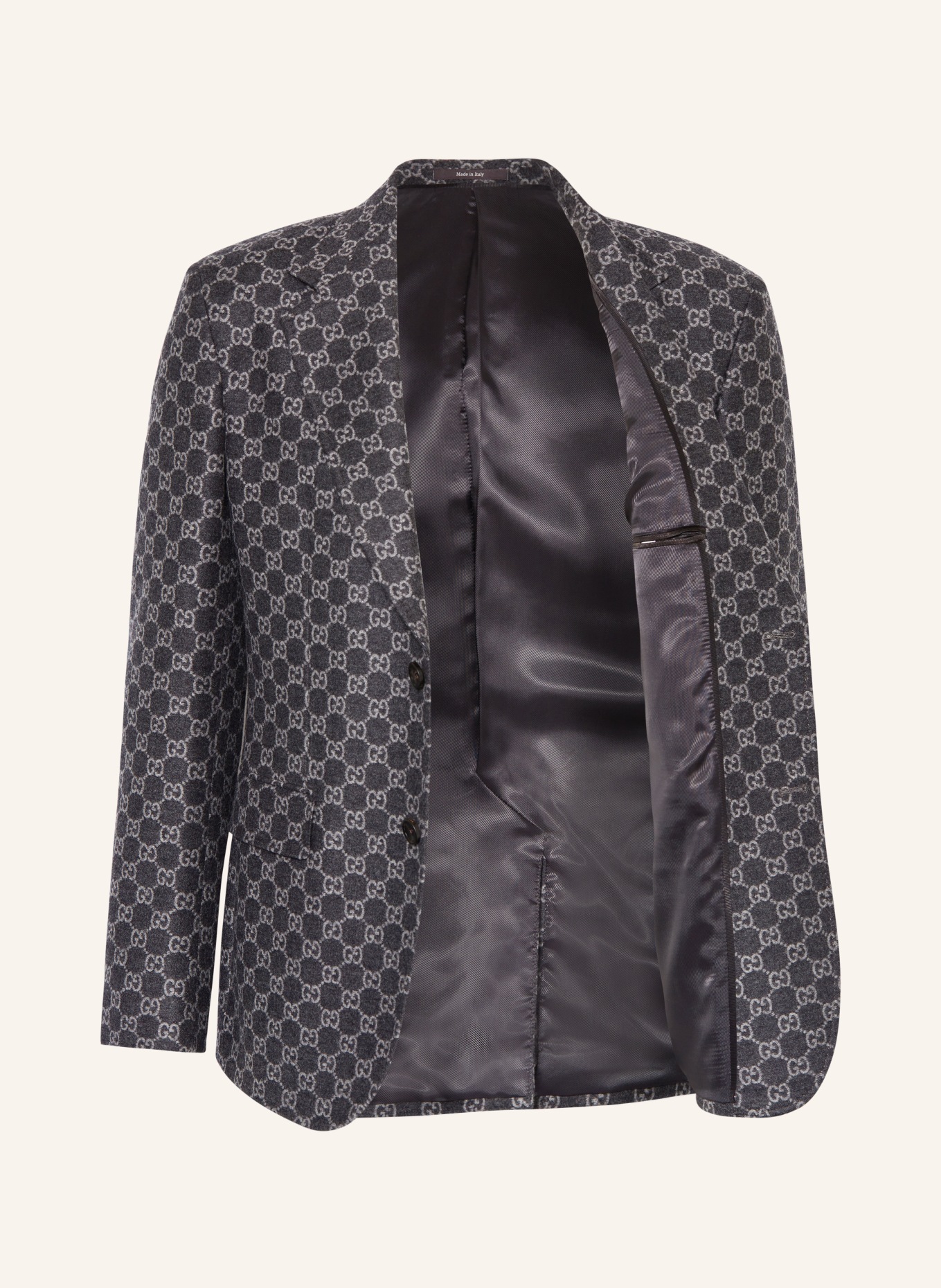 GUCCI Flannel tailored jacket slim fit, Color: DARK GRAY (Image 4)