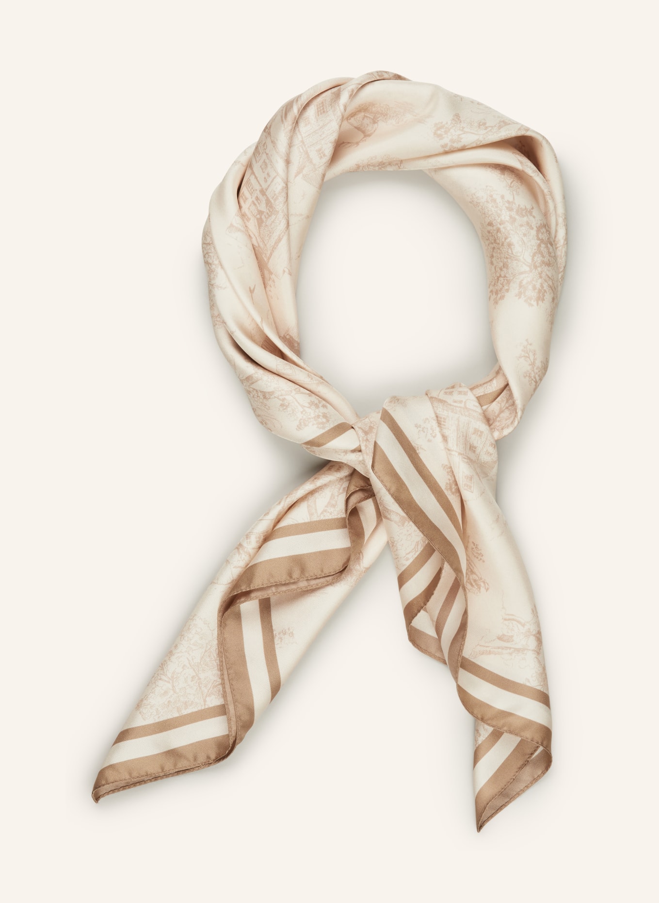 PRINZ Berlin Silk scarf TOILE VALENTINE, Color: BEIGE/ CREAM (Image 2)