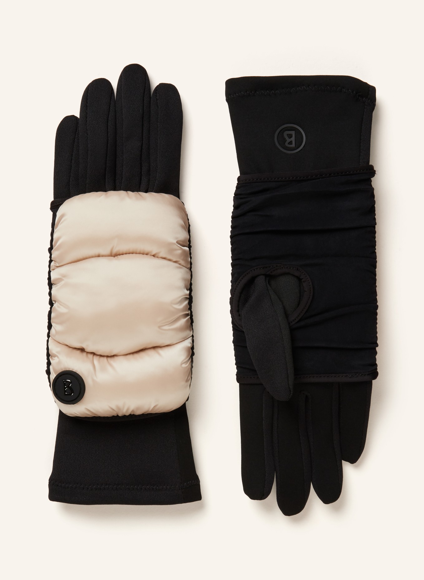 BOGNER 2-in-1 leather gloves TOUCH with touchscreen function, Color: CREAM (Image 1)