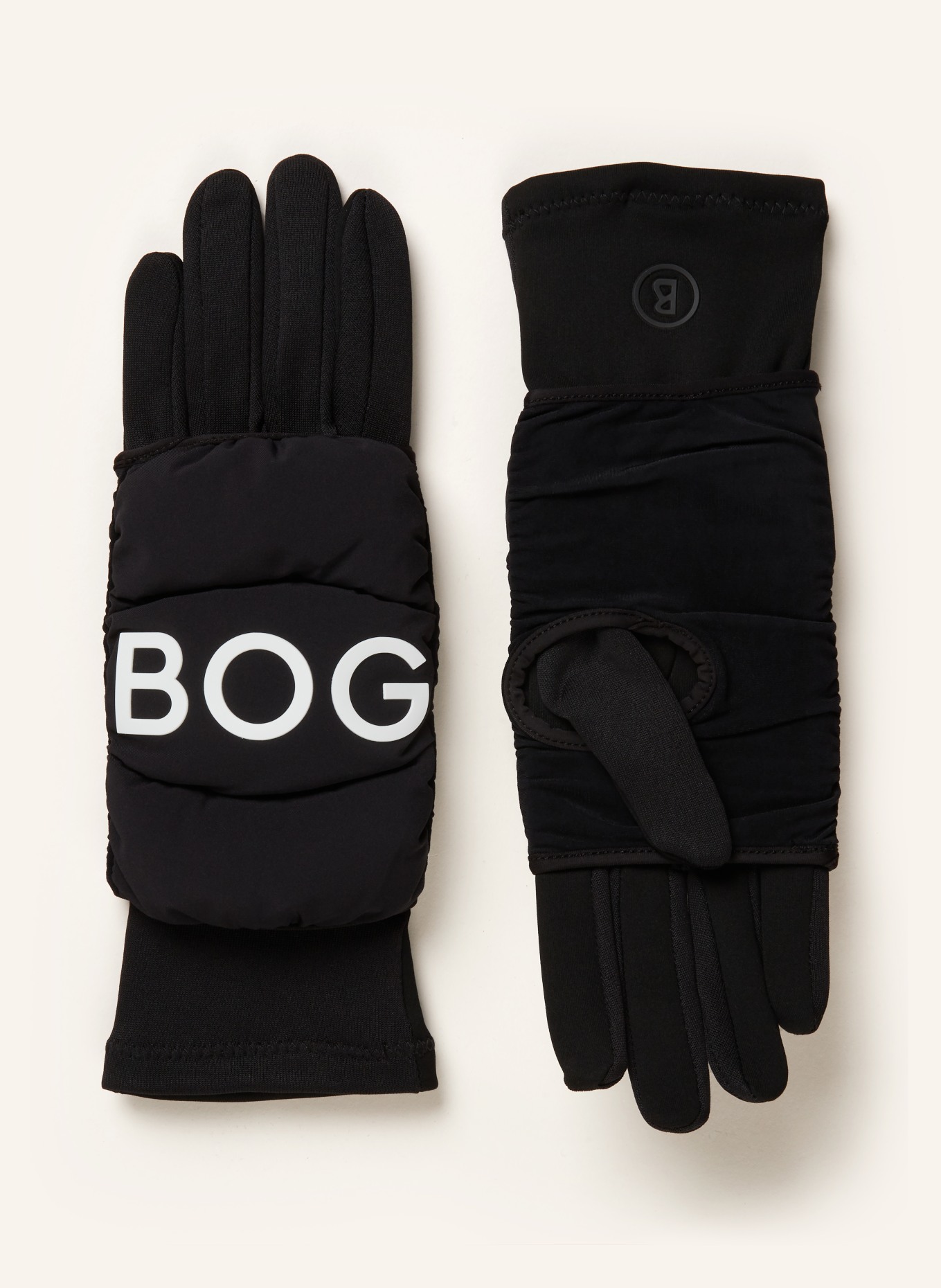 BOGNER 2-in-1 leather gloves TOUCH with touchscreen function, Color: BLACK/ WHITE (Image 1)