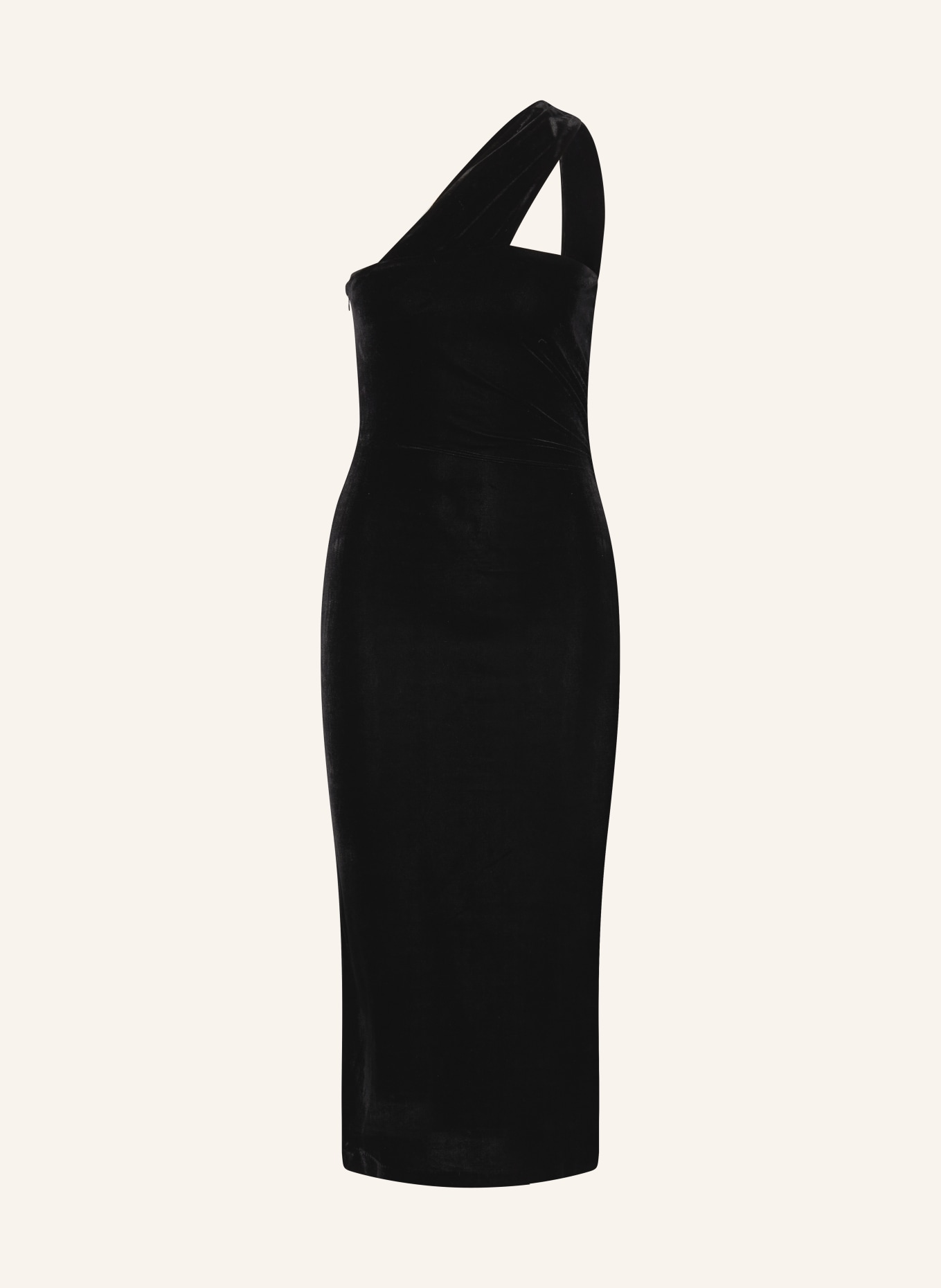 REISS One-Shoulder-Kleid ABBEY aus Samt, Farbe: SCHWARZ (Bild 1)