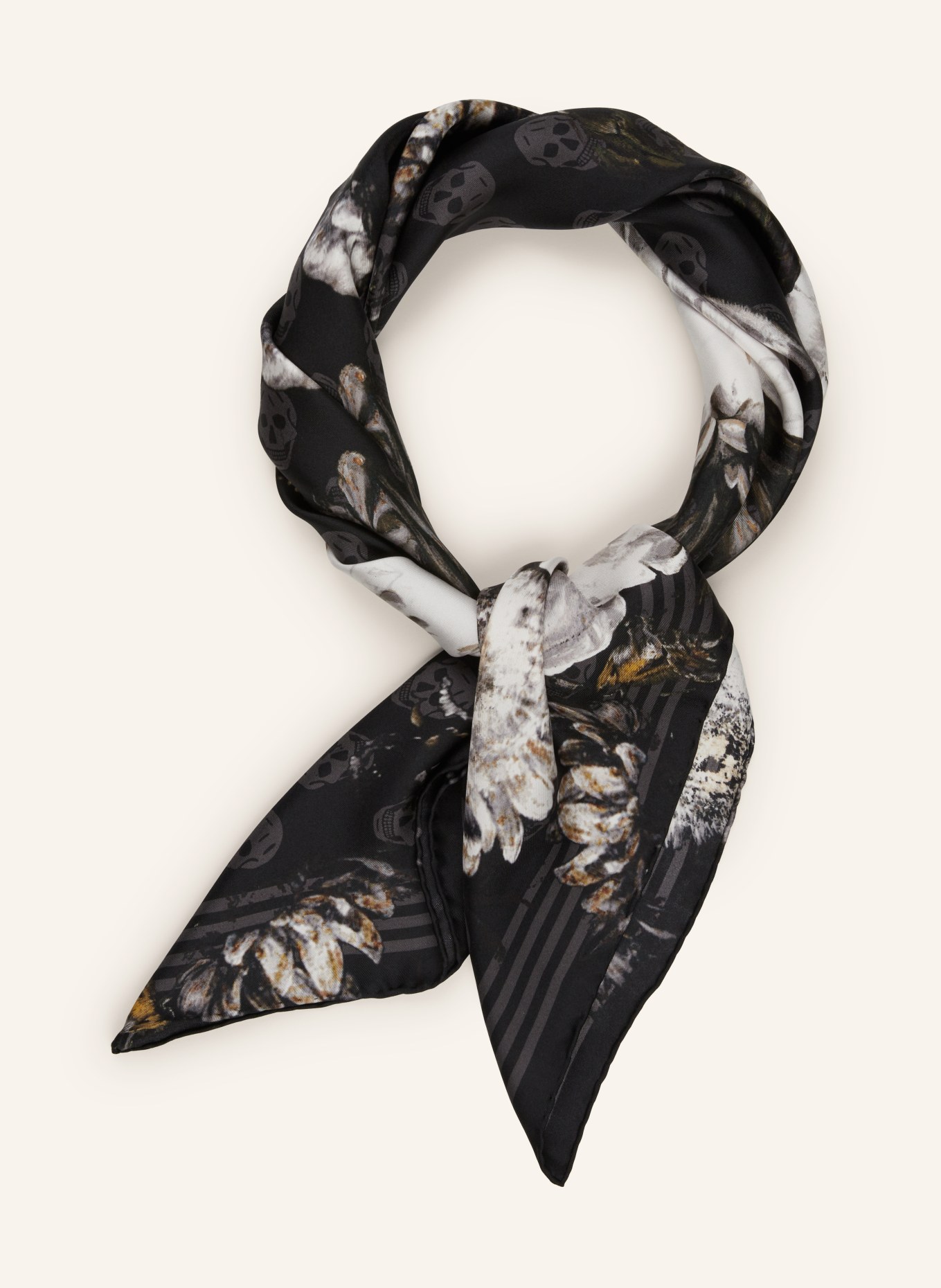 Alexander McQUEEN Silk scarf, Color: BLACK/ WHITE (Image 2)